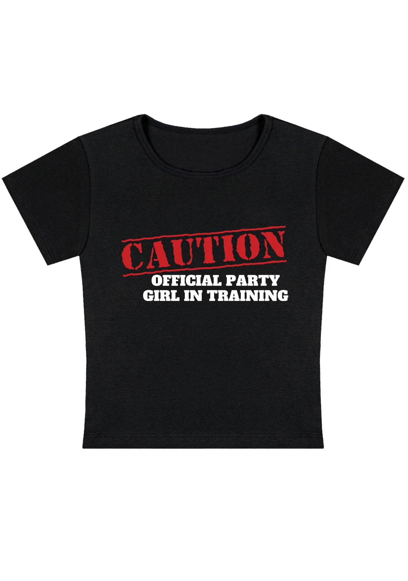Curvy Caution Official Party Girl In Training Baby Tee - Image 3