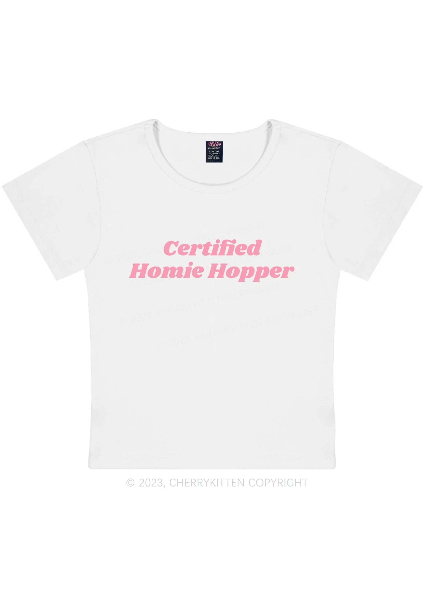 Curvy Certified Homie Hopper Y2K Baby Tee Cherrykitten - Image 2