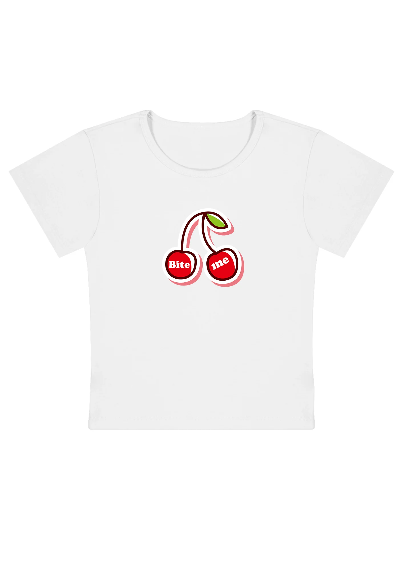Curvy Cherry Bite Me Baby Tee - Image 2