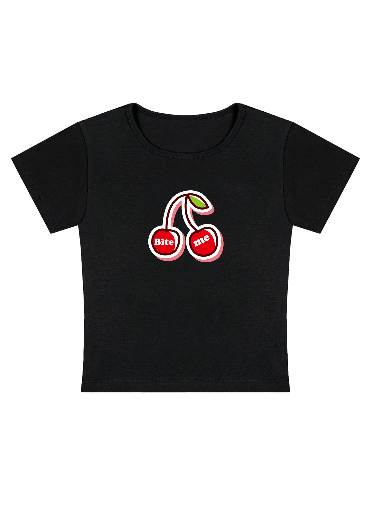 Curvy Cherry Bite Me Baby Tee - Image 3