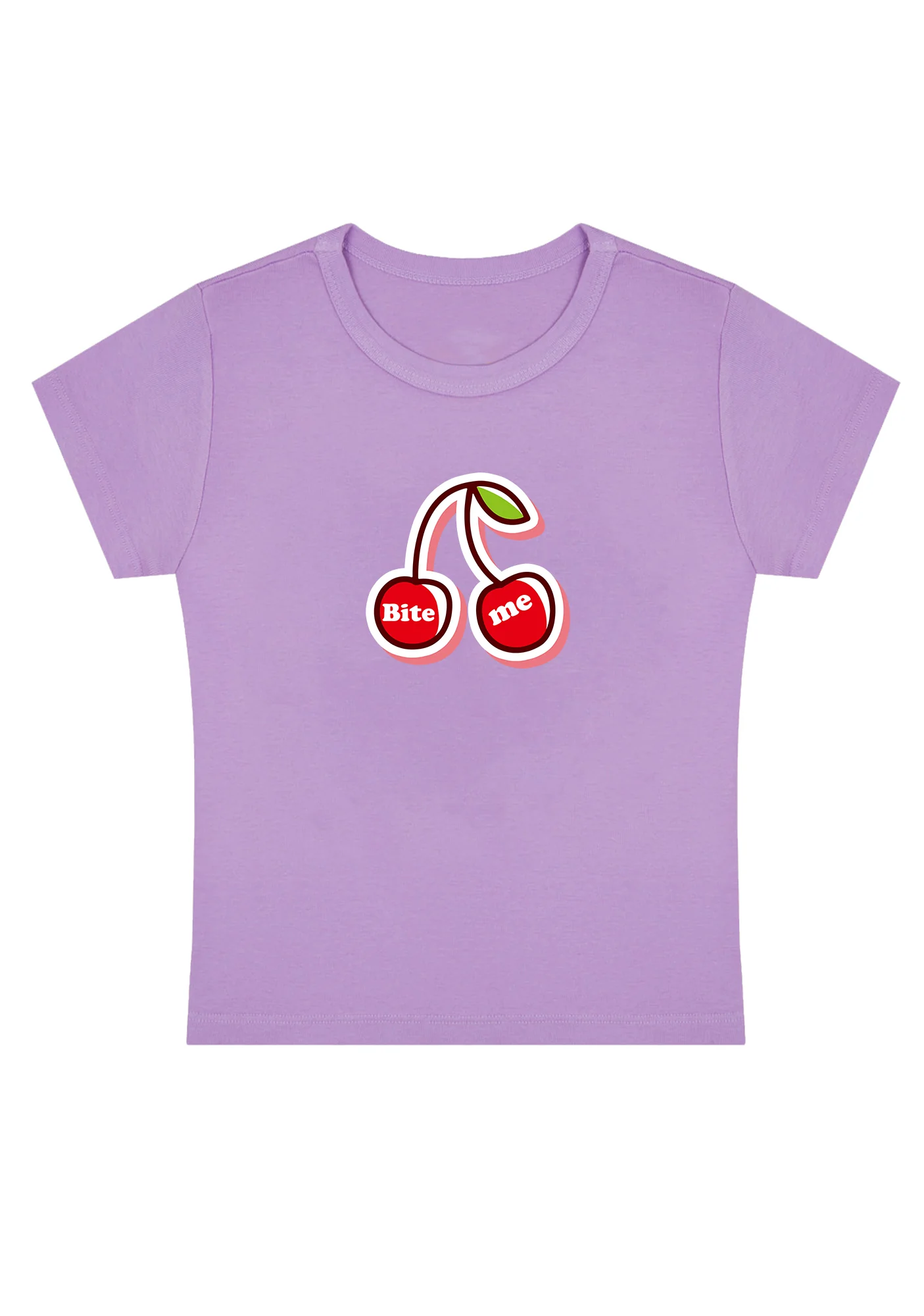 Curvy Cherry Bite Me Baby Tee - Image 4