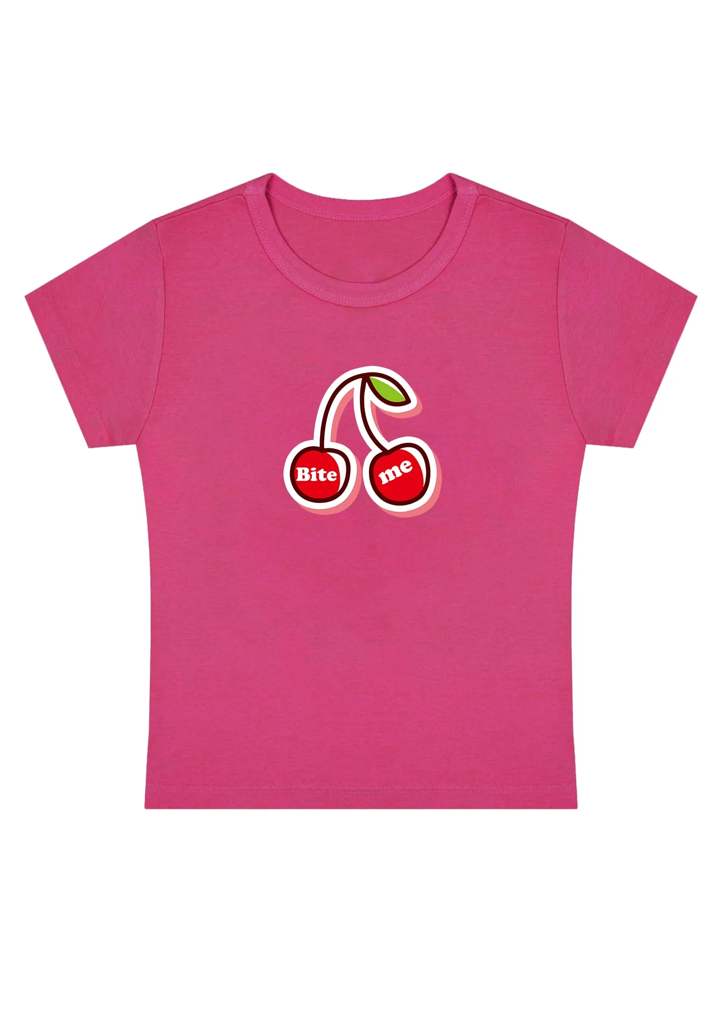 Curvy Cherry Bite Me Baby Tee - Image 5