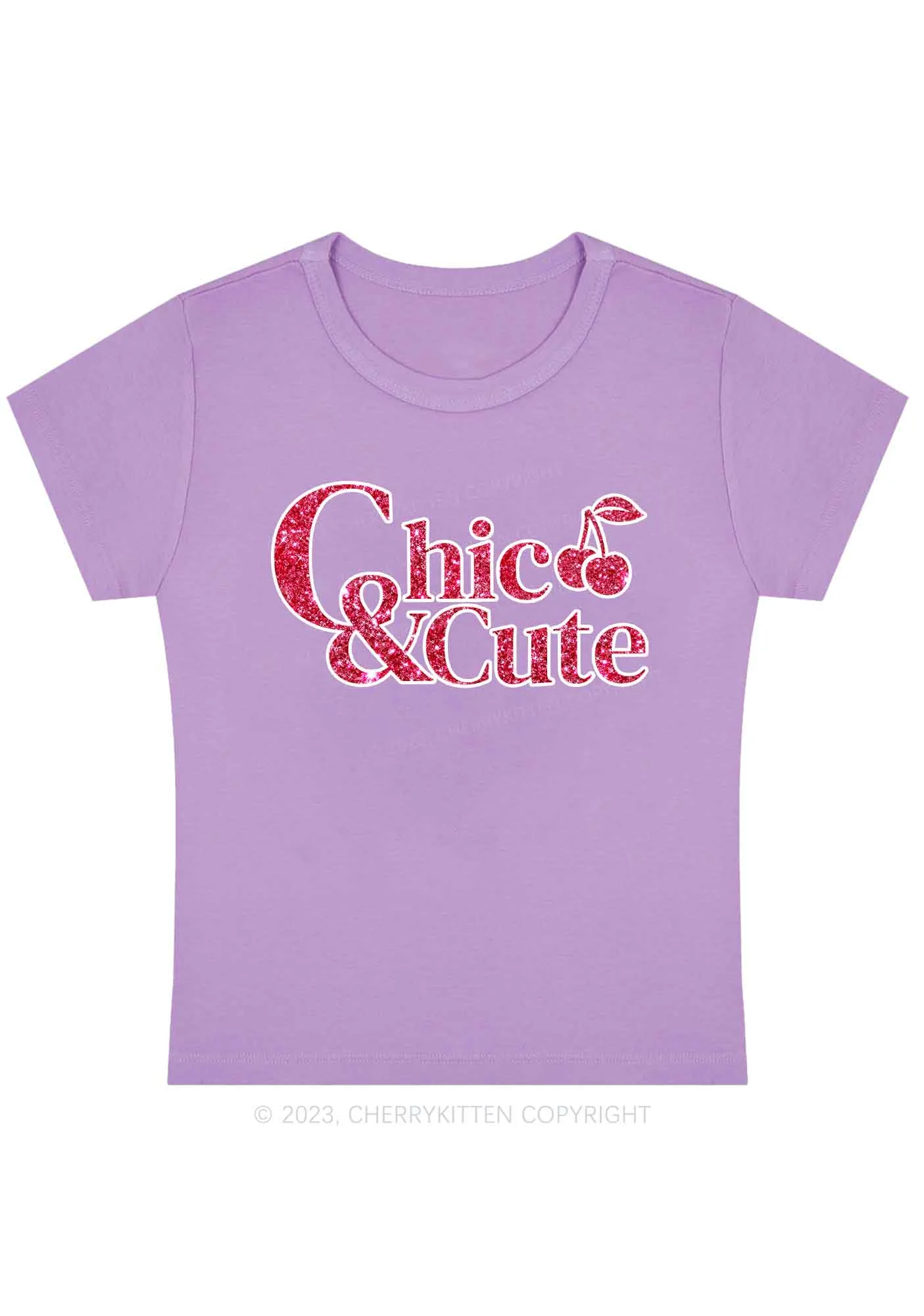 Curvy Chic And Cute Cherry Y2K Baby Tee Cherrykitten - Image 4