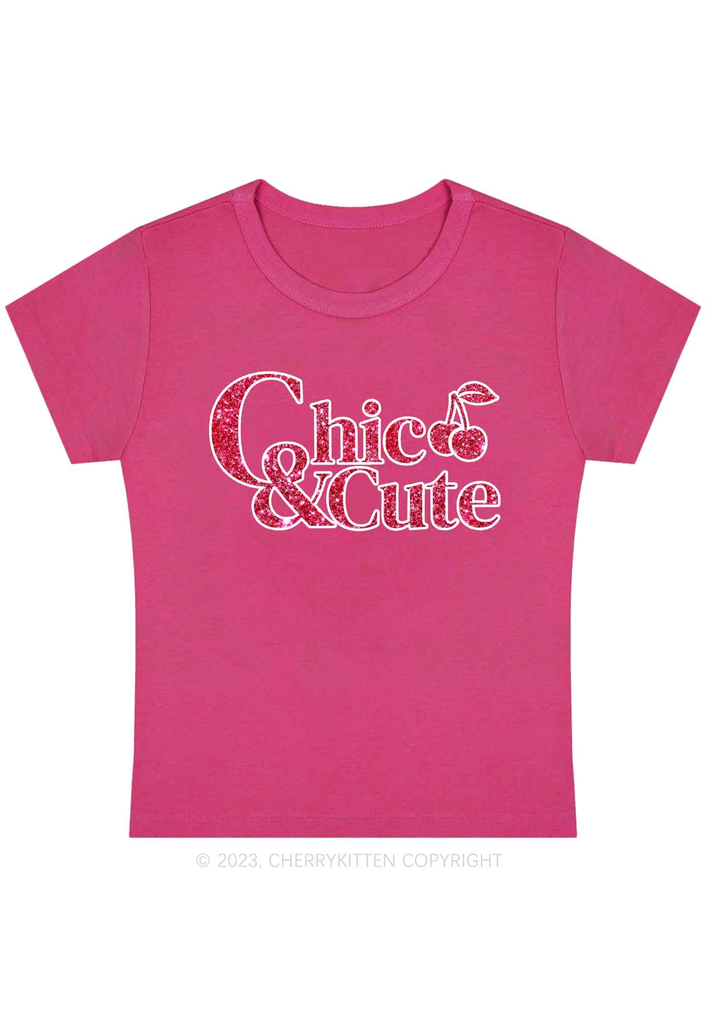 Curvy Chic And Cute Cherry Y2K Baby Tee Cherrykitten - Image 5