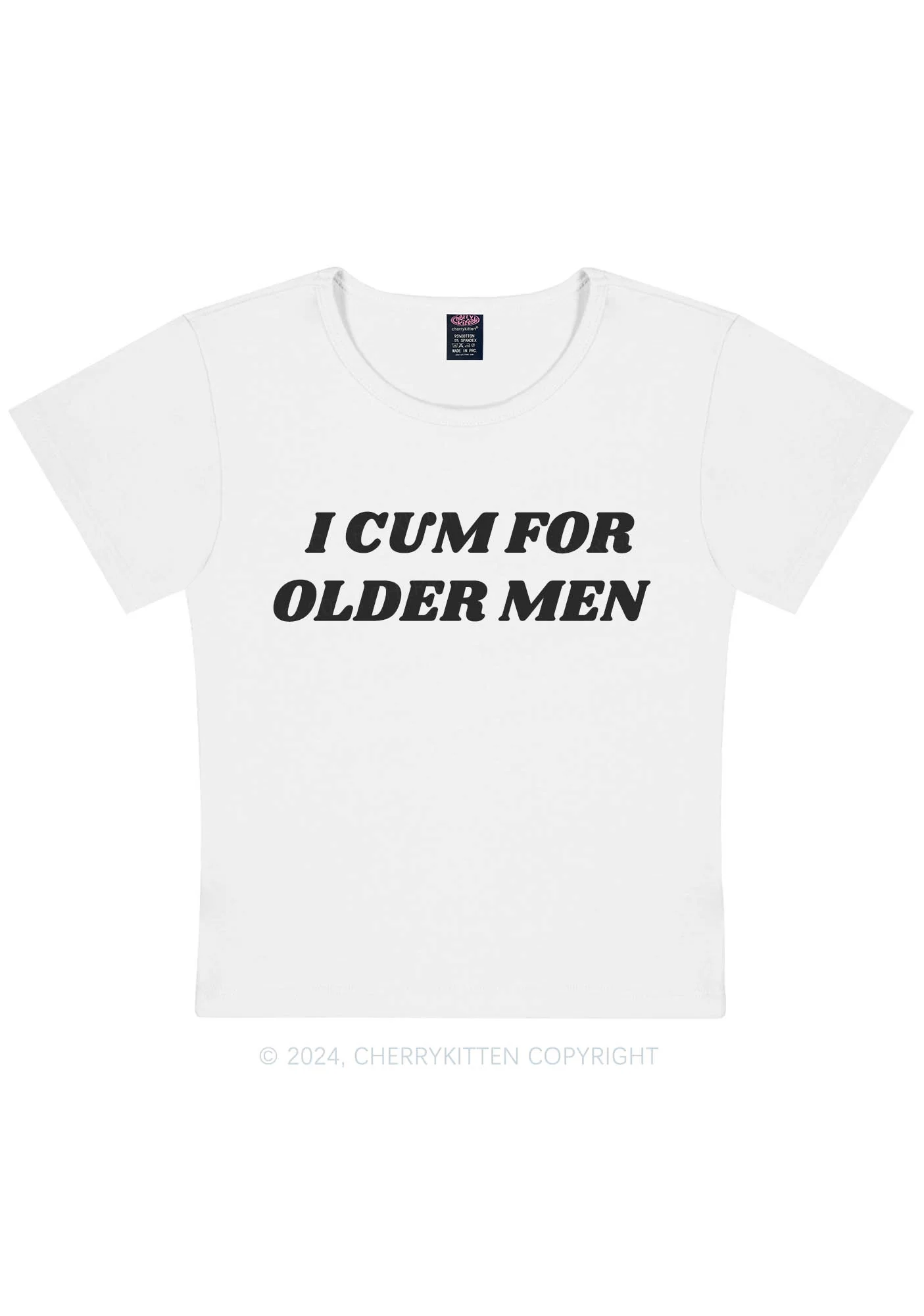 Curvy Come For Older Men Y2K Baby Tee Cherrykitten - Image 2