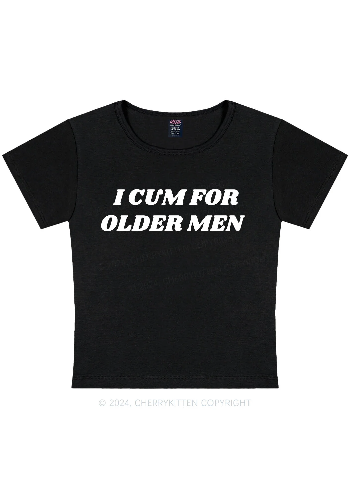 Curvy Come For Older Men Y2K Baby Tee Cherrykitten - Image 3