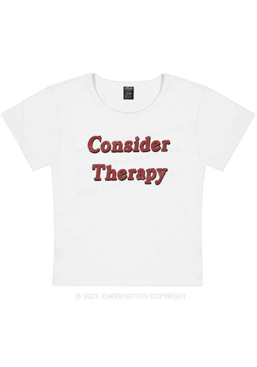 Curvy Consider Therapy Y2K Baby Tee Cherrykitten - Image 2