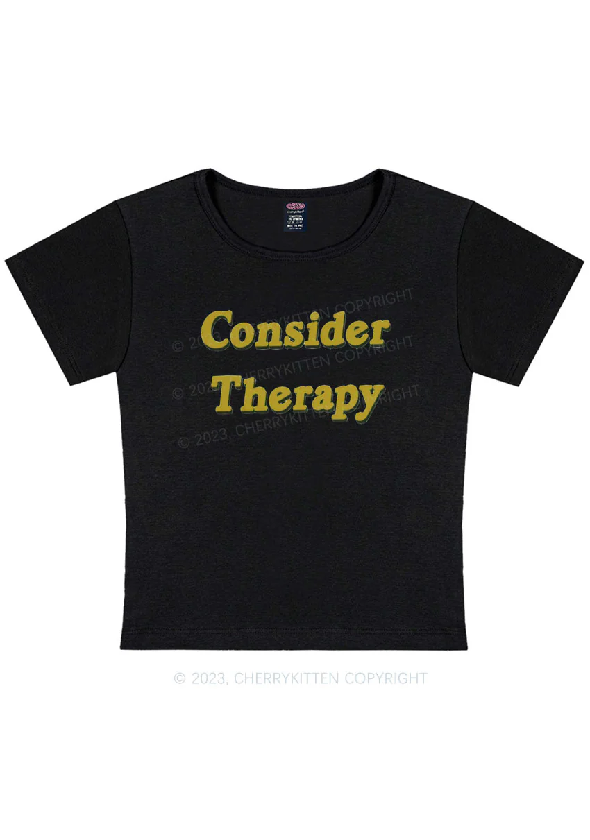 Curvy Consider Therapy Y2K Baby Tee Cherrykitten - Image 3