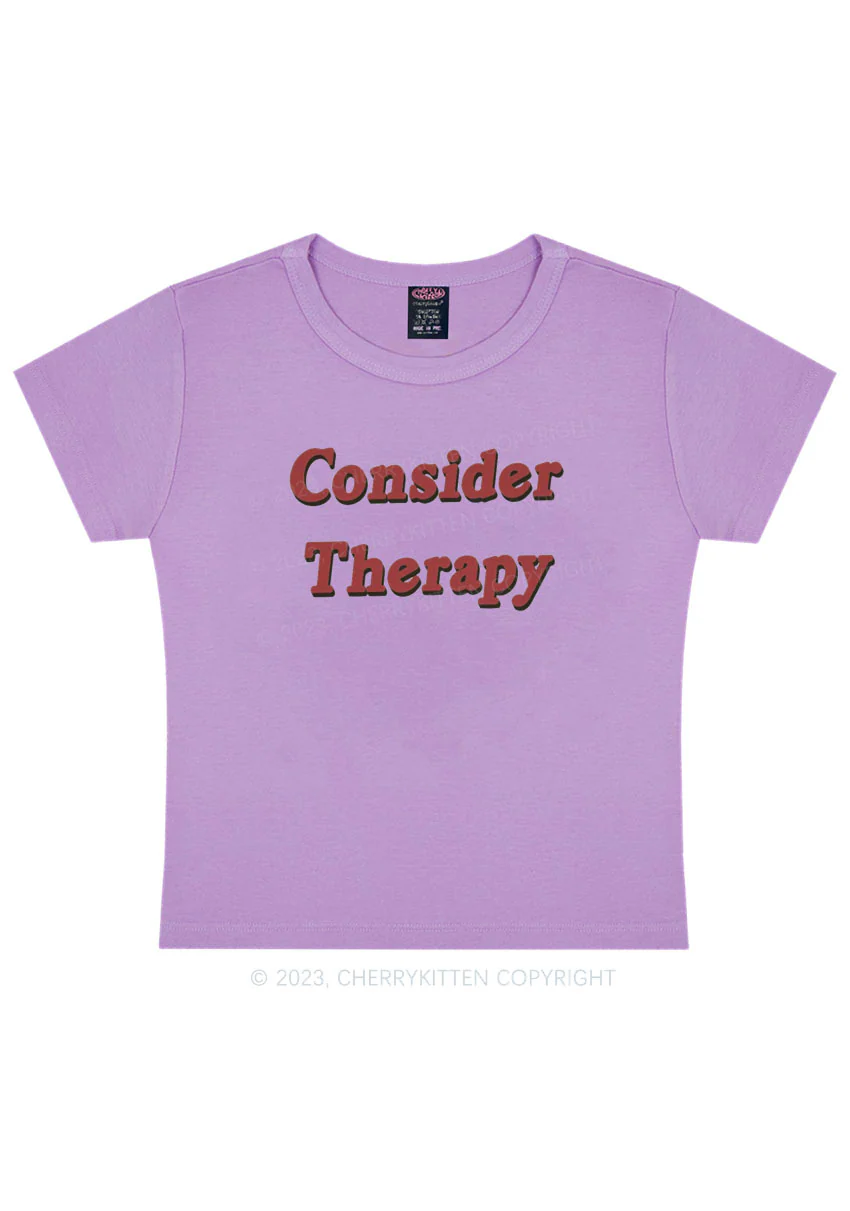 Curvy Consider Therapy Y2K Baby Tee Cherrykitten - Image 4