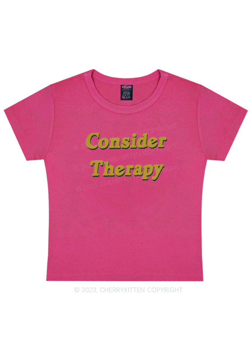 Curvy Consider Therapy Y2K Baby Tee Cherrykitten - Image 5