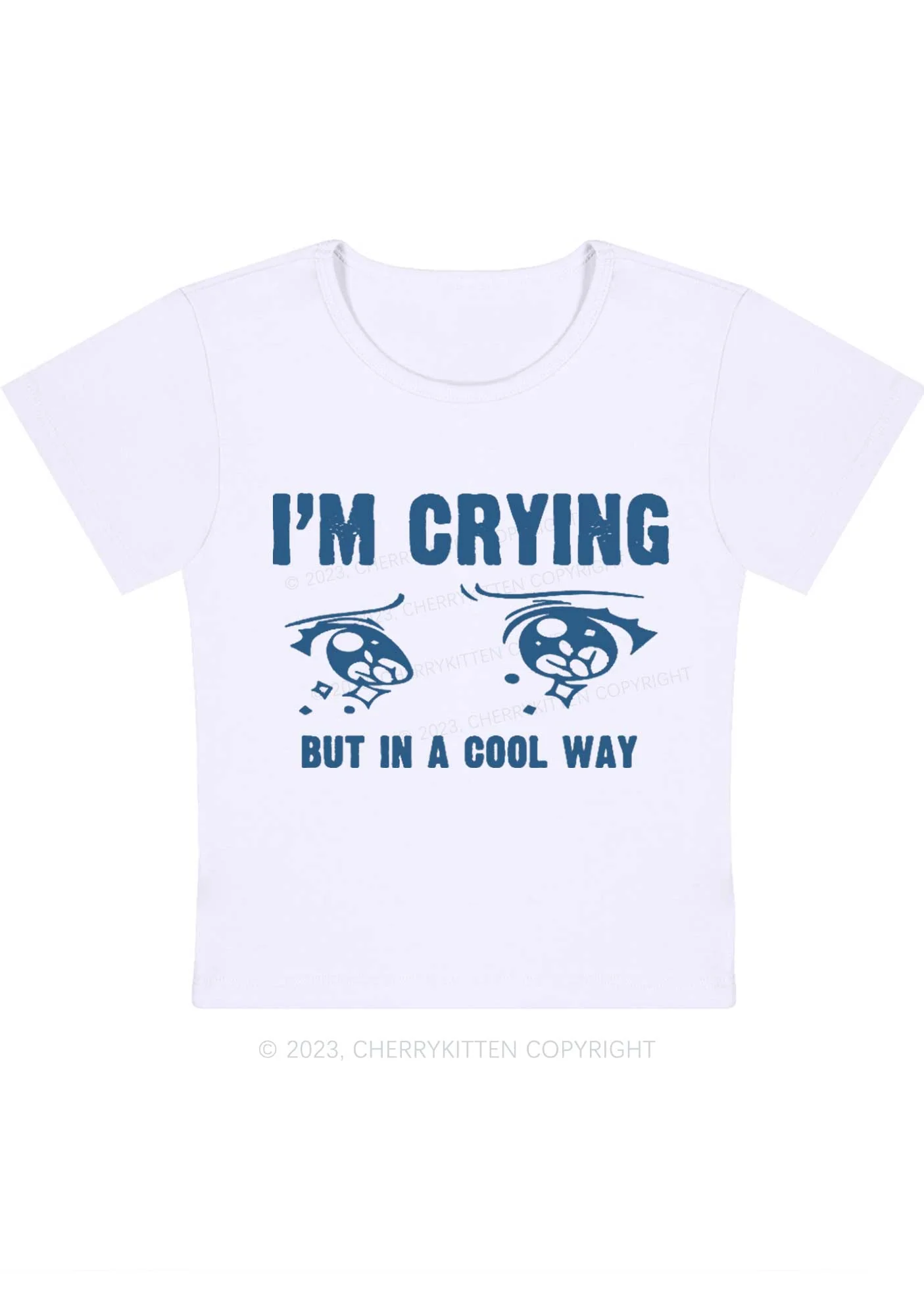 Curvy Crying In A Cool Way Baby Tee Cherrykitten - Image 2