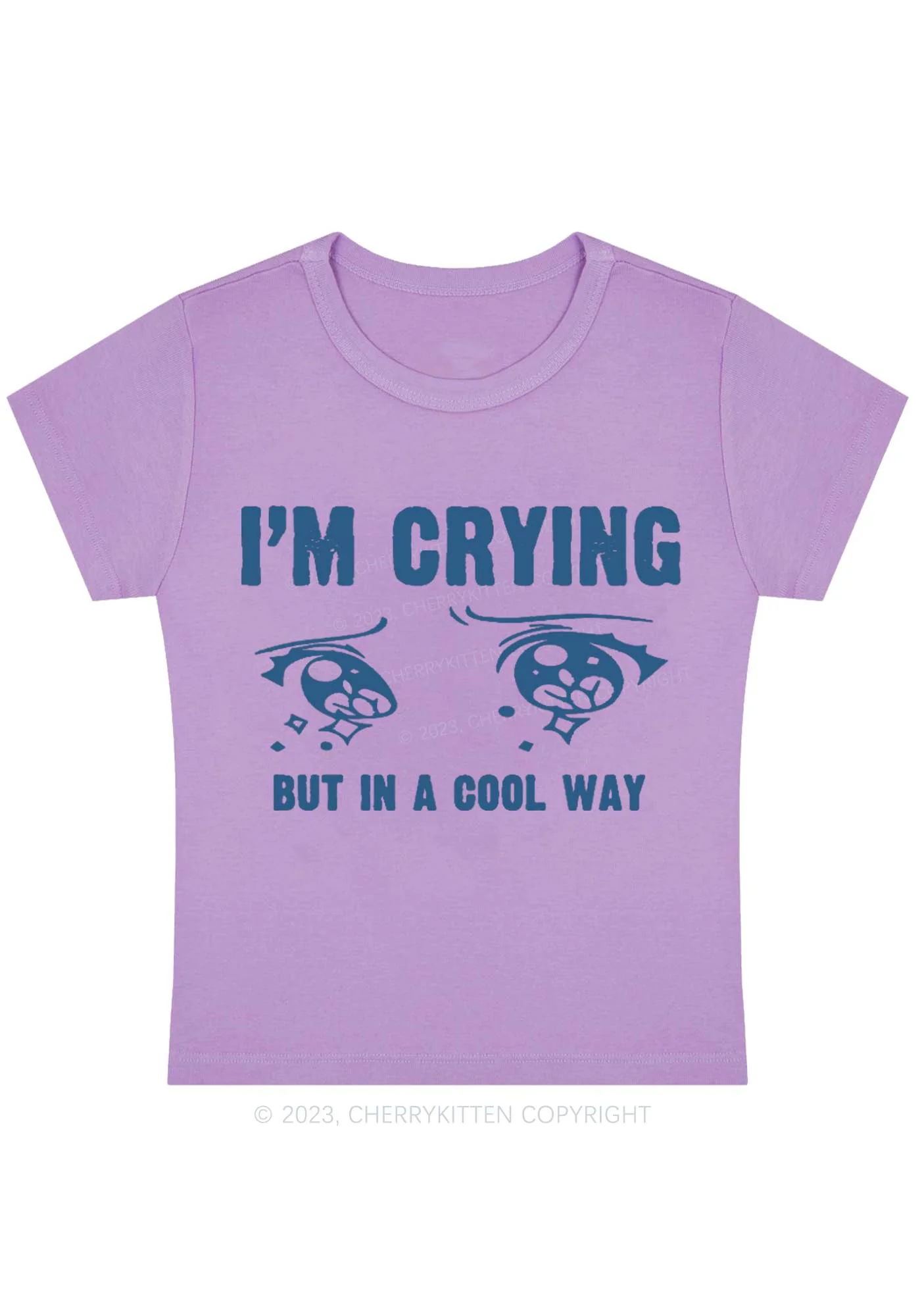 Curvy Crying In A Cool Way Baby Tee Cherrykitten - Image 4