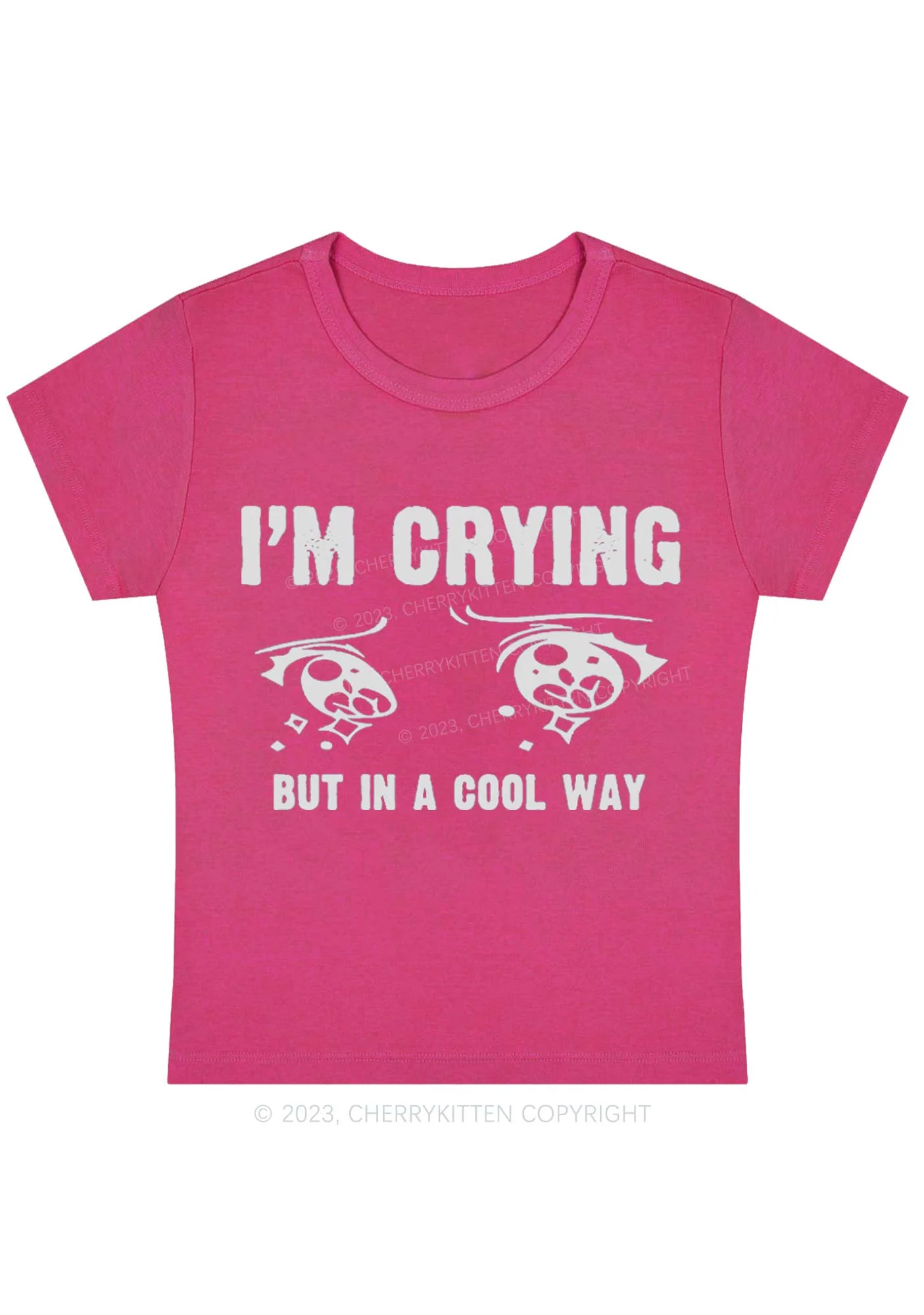 Curvy Crying In A Cool Way Baby Tee Cherrykitten - Image 5