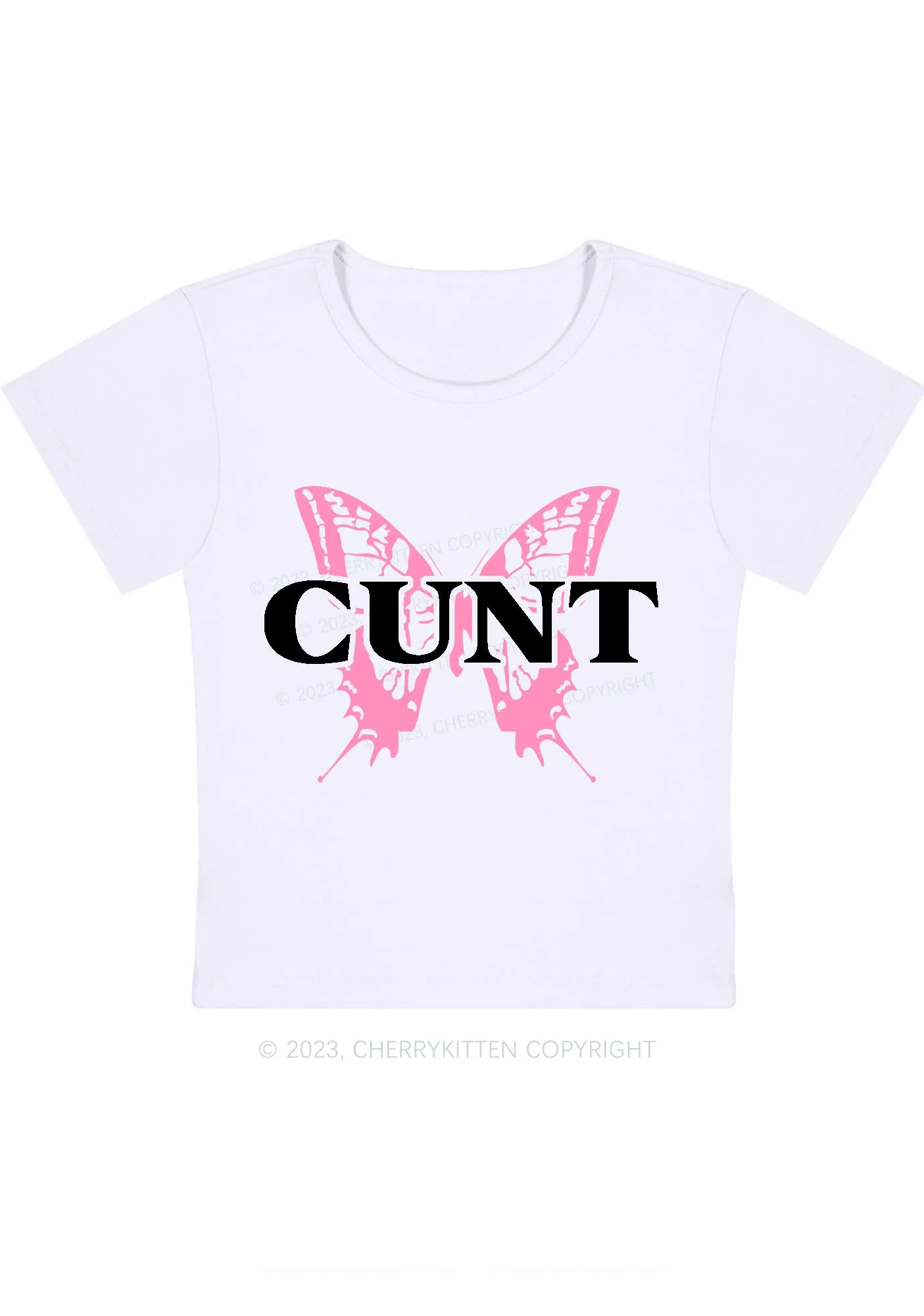 Curvy Cunt Butterfly Baby Tee Cherrykitten - Image 2