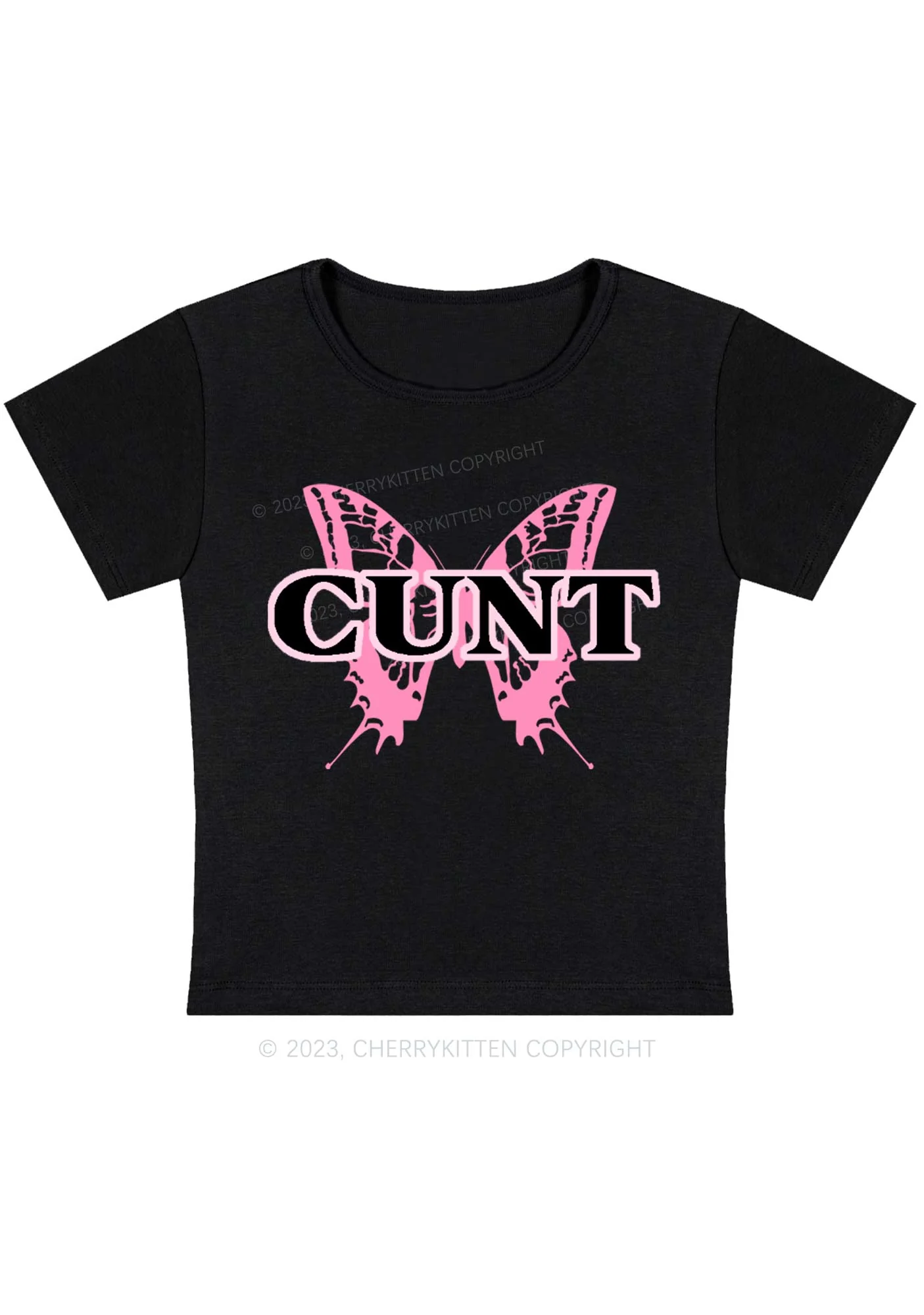 Curvy Cunt Butterfly Baby Tee Cherrykitten - Image 3