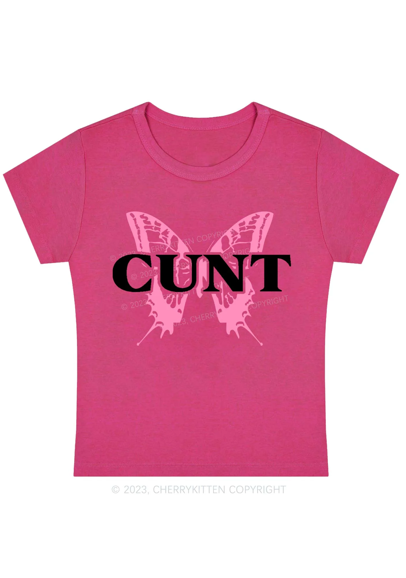 Curvy Cunt Butterfly Baby Tee Cherrykitten - Image 5