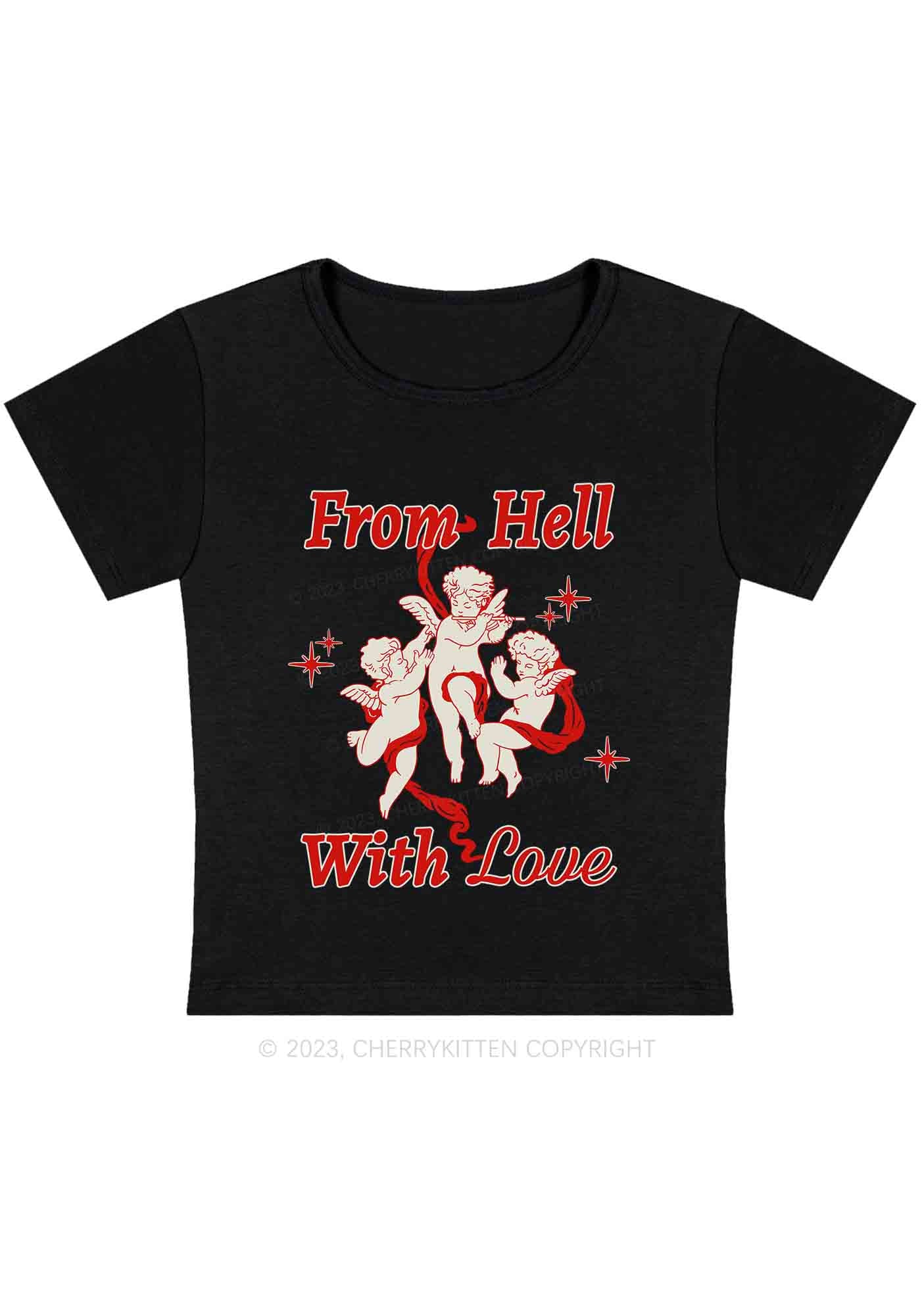 Curvy Cupids From Hell Y2K Baby Tee Cherrykitten - Image 2