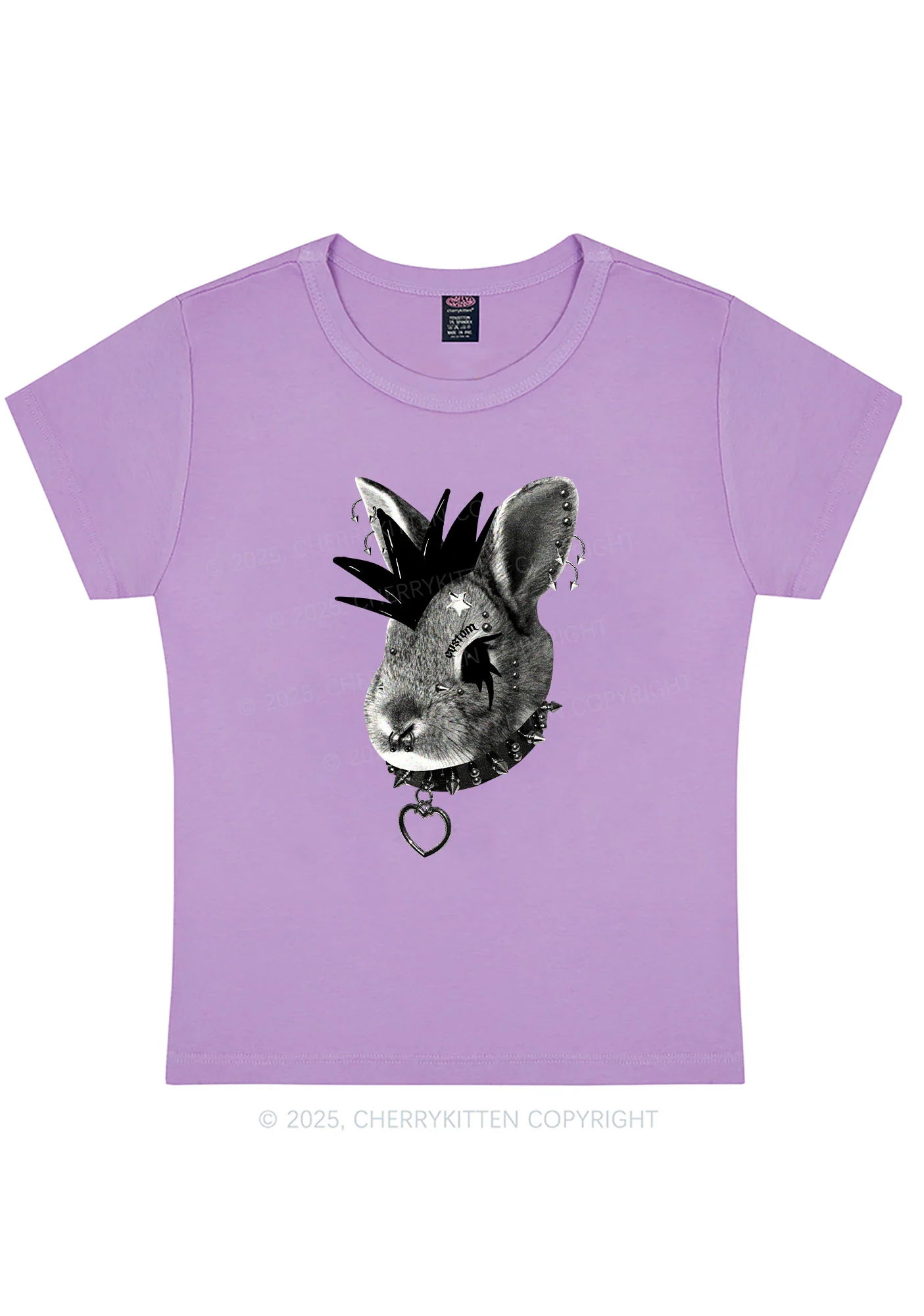 Curvy Custom Punk Pet Y2K Baby Tee Cherrykitten - Image 5