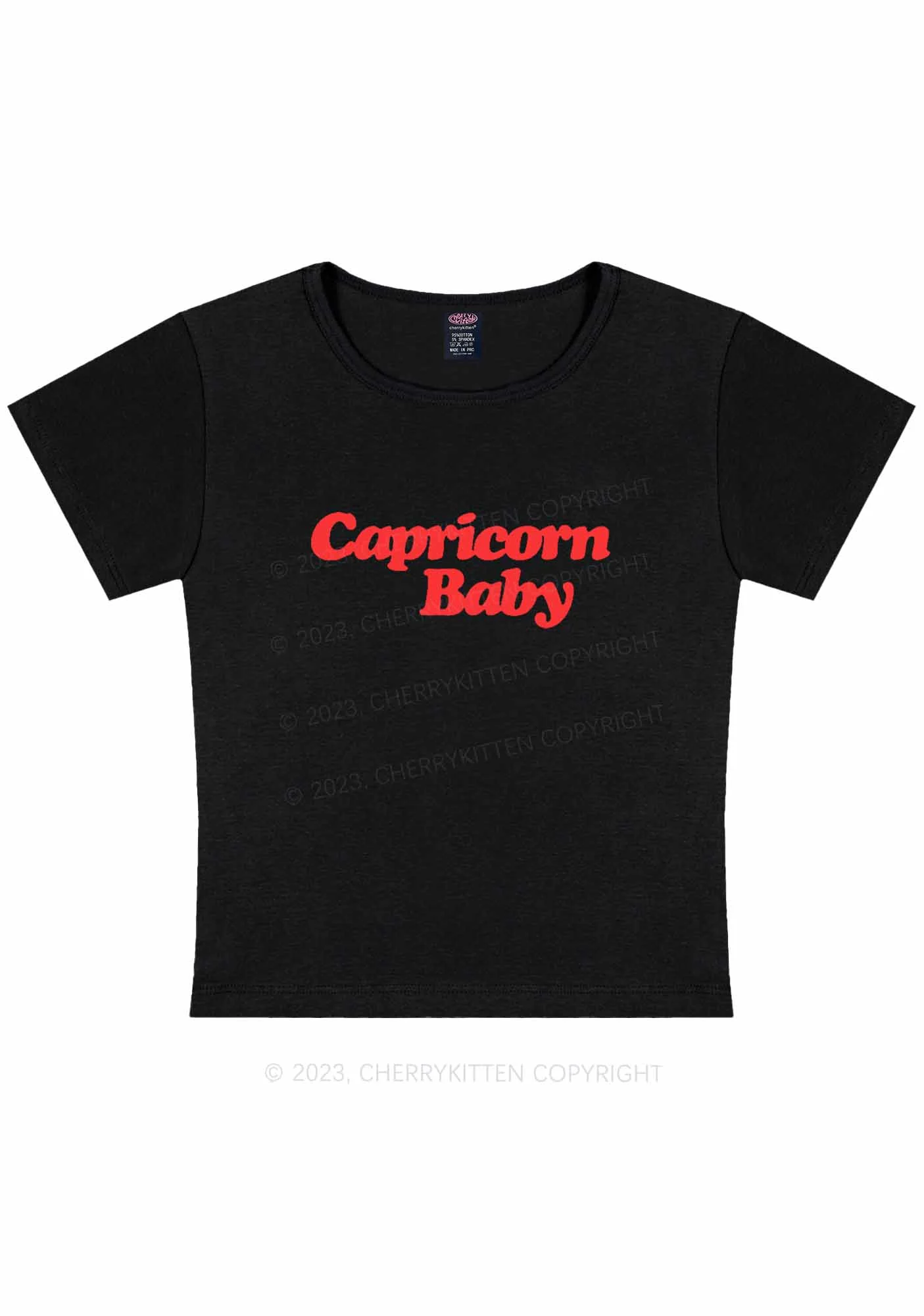 Curvy Custom Zodiac Baby Y2K Baby Tee Cherrykitten - Image 2