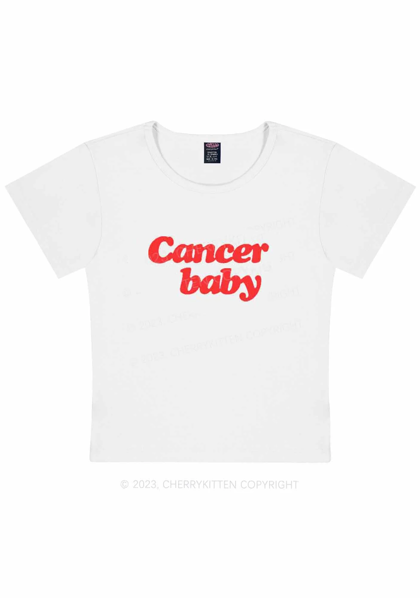 Curvy Custom Zodiac Baby Y2K Baby Tee Cherrykitten - Image 3