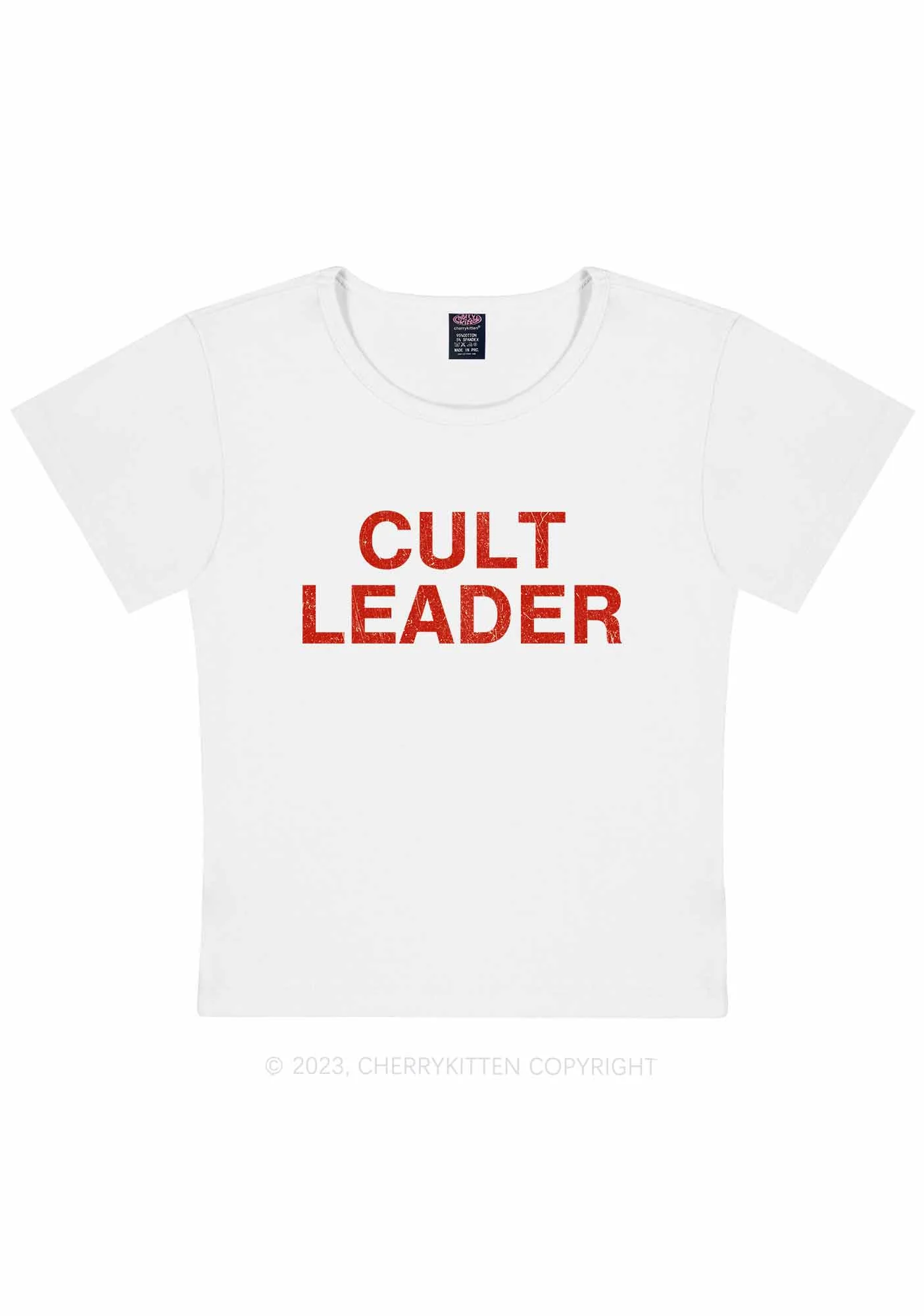 Curvy Cut Leader Y2K Baby Tee Cherrykitten - Image 3