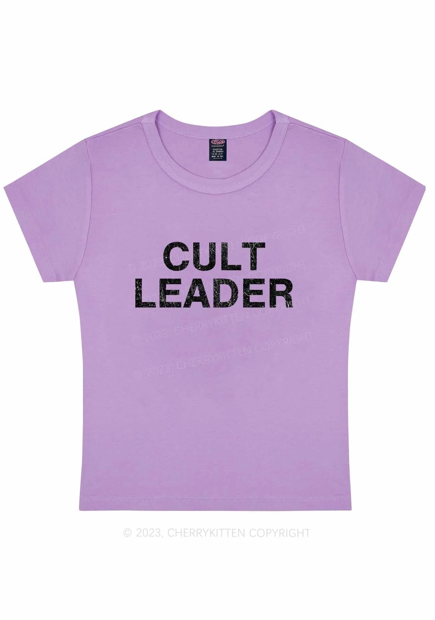 Curvy Cut Leader Y2K Baby Tee Cherrykitten - Image 4