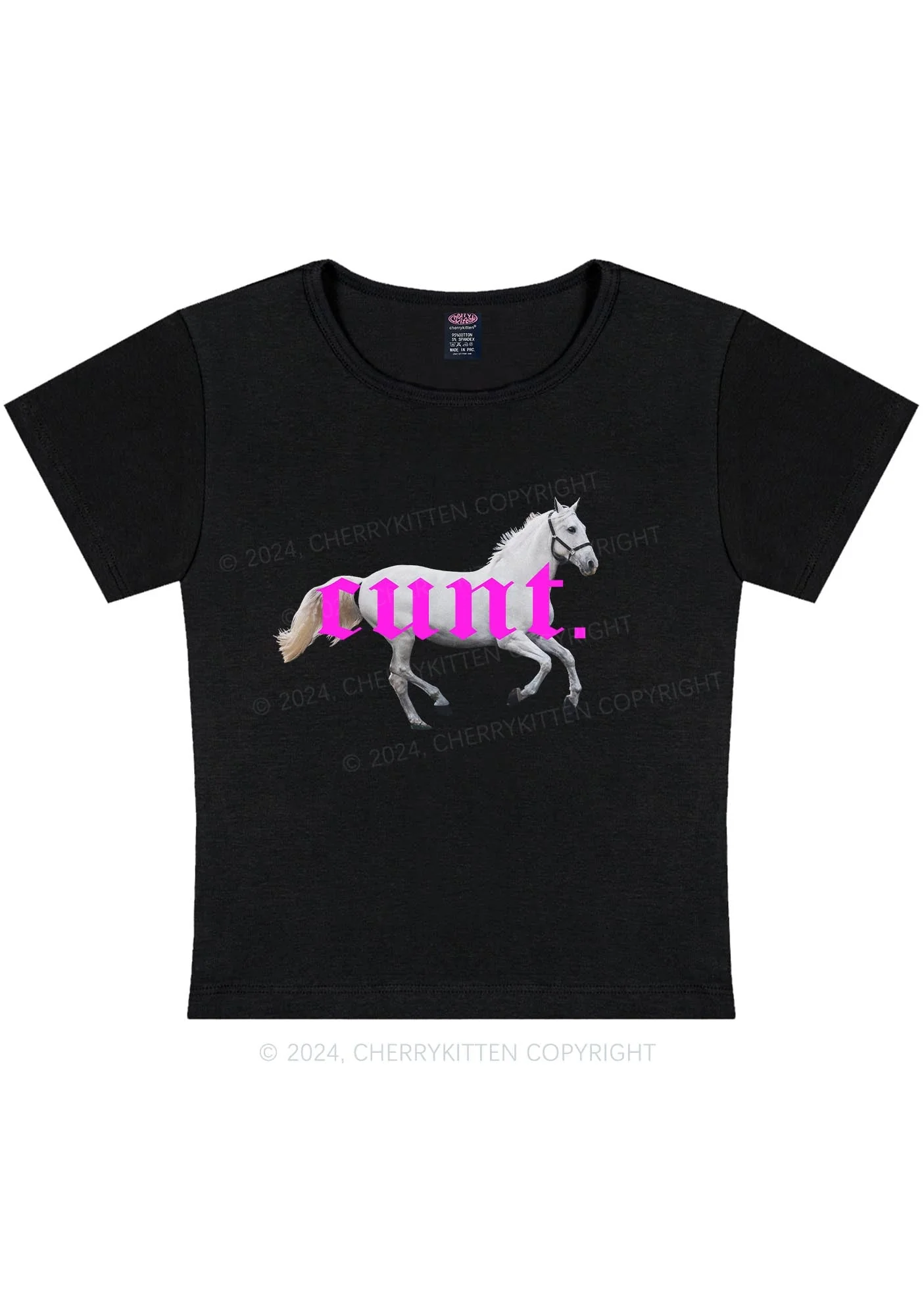 Curvy Cxxt Horse Y2K Baby Tee Cherrykitten - Image 3