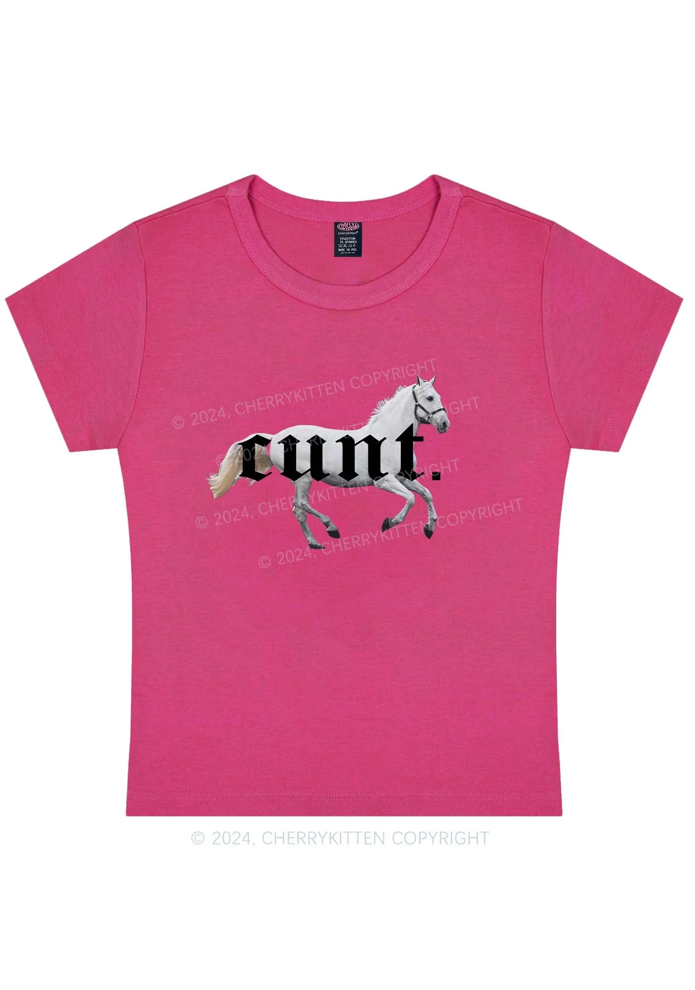 Curvy Cxxt Horse Y2K Baby Tee Cherrykitten - Image 5
