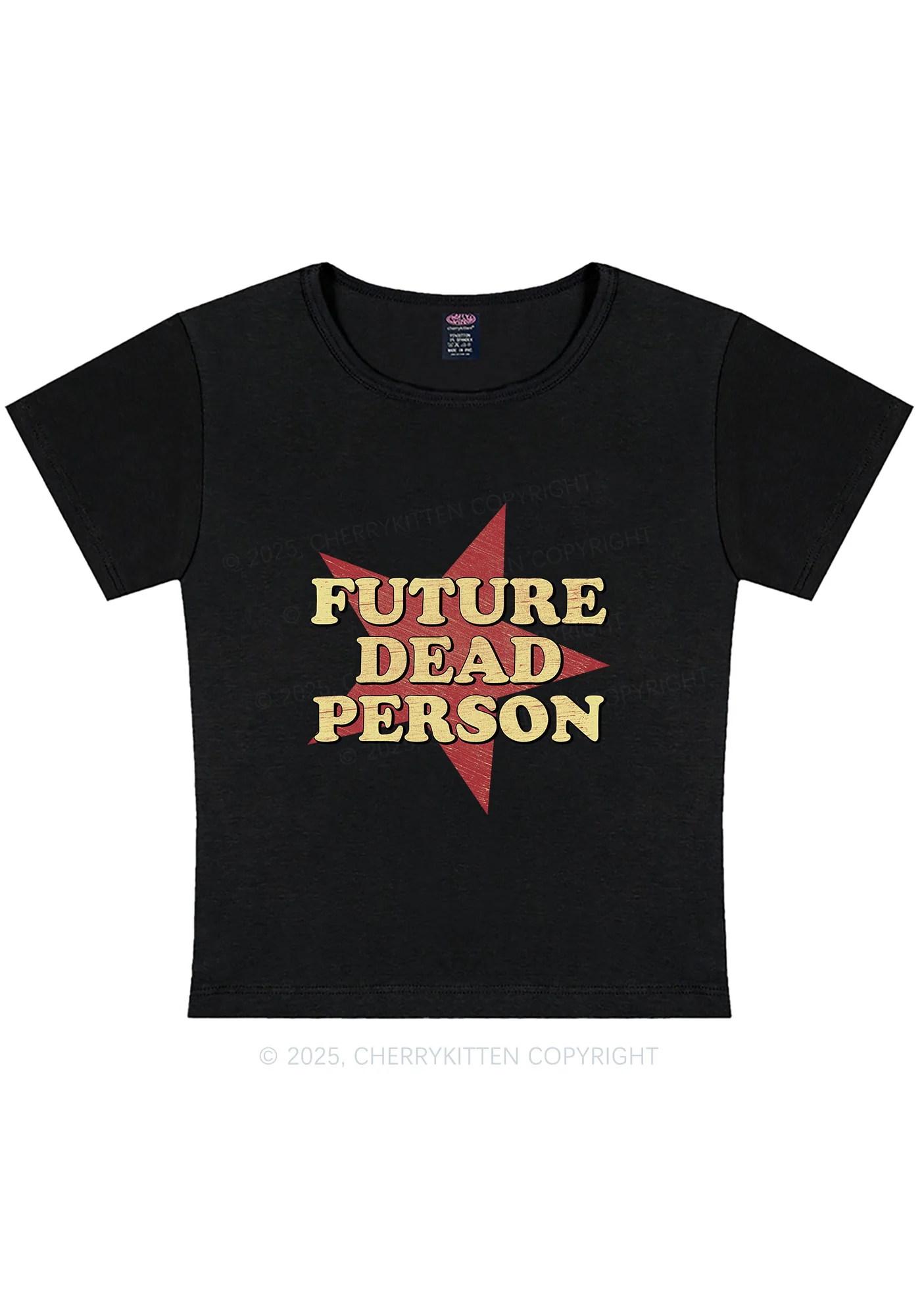 Curvy Dead Person Y2K Baby Tee Cherrykitten - Image 2