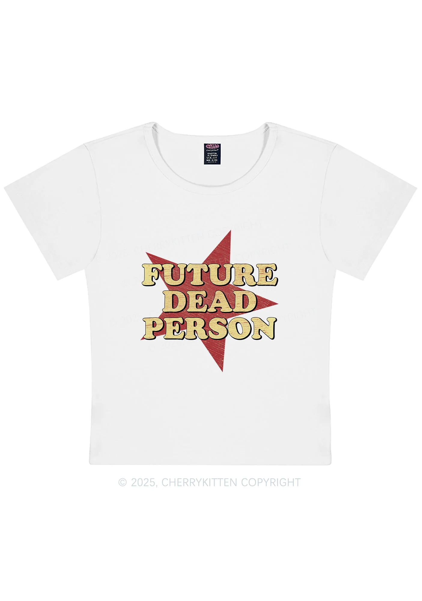 Curvy Dead Person Y2K Baby Tee Cherrykitten - Image 3
