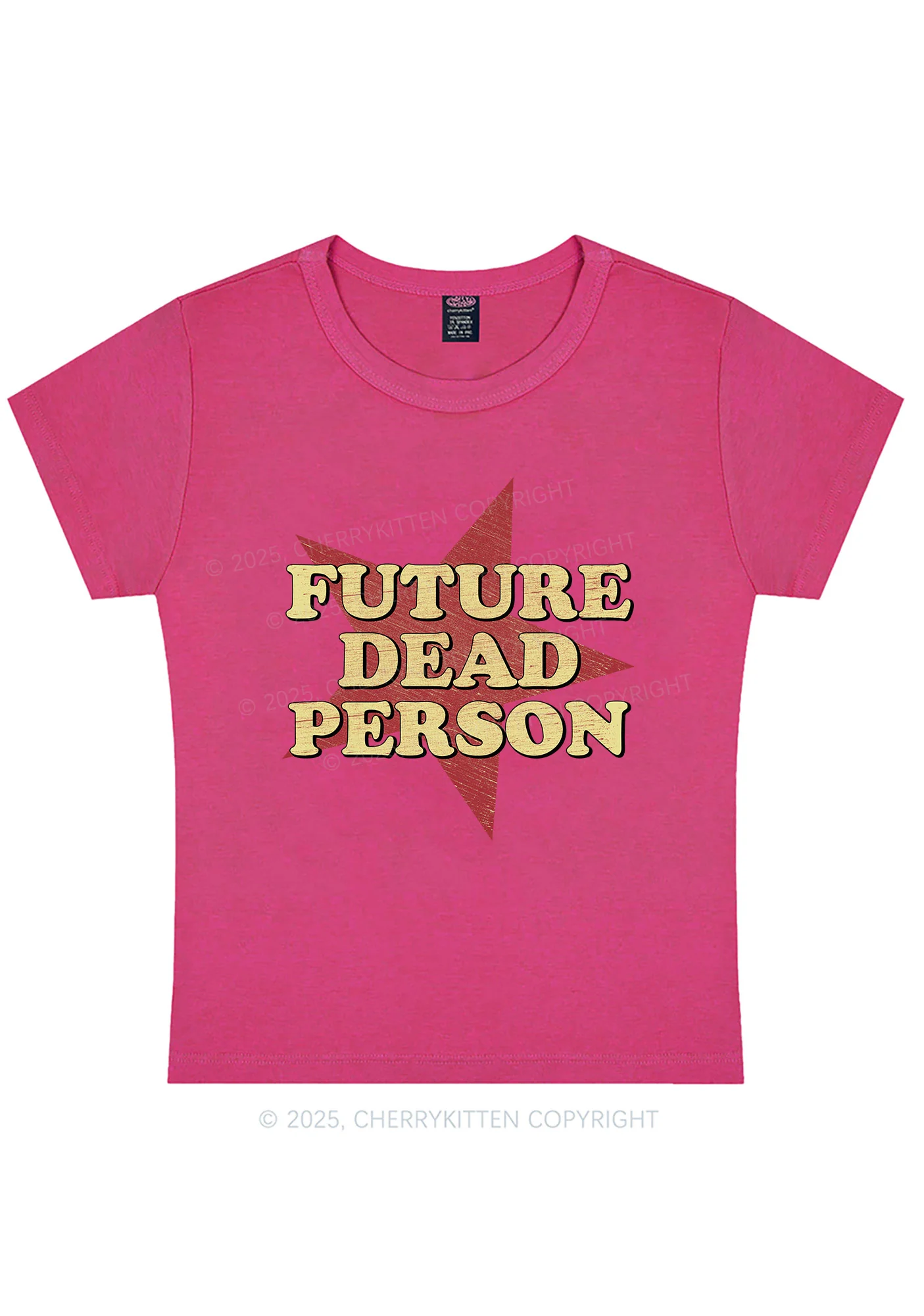 Curvy Dead Person Y2K Baby Tee Cherrykitten - Image 4