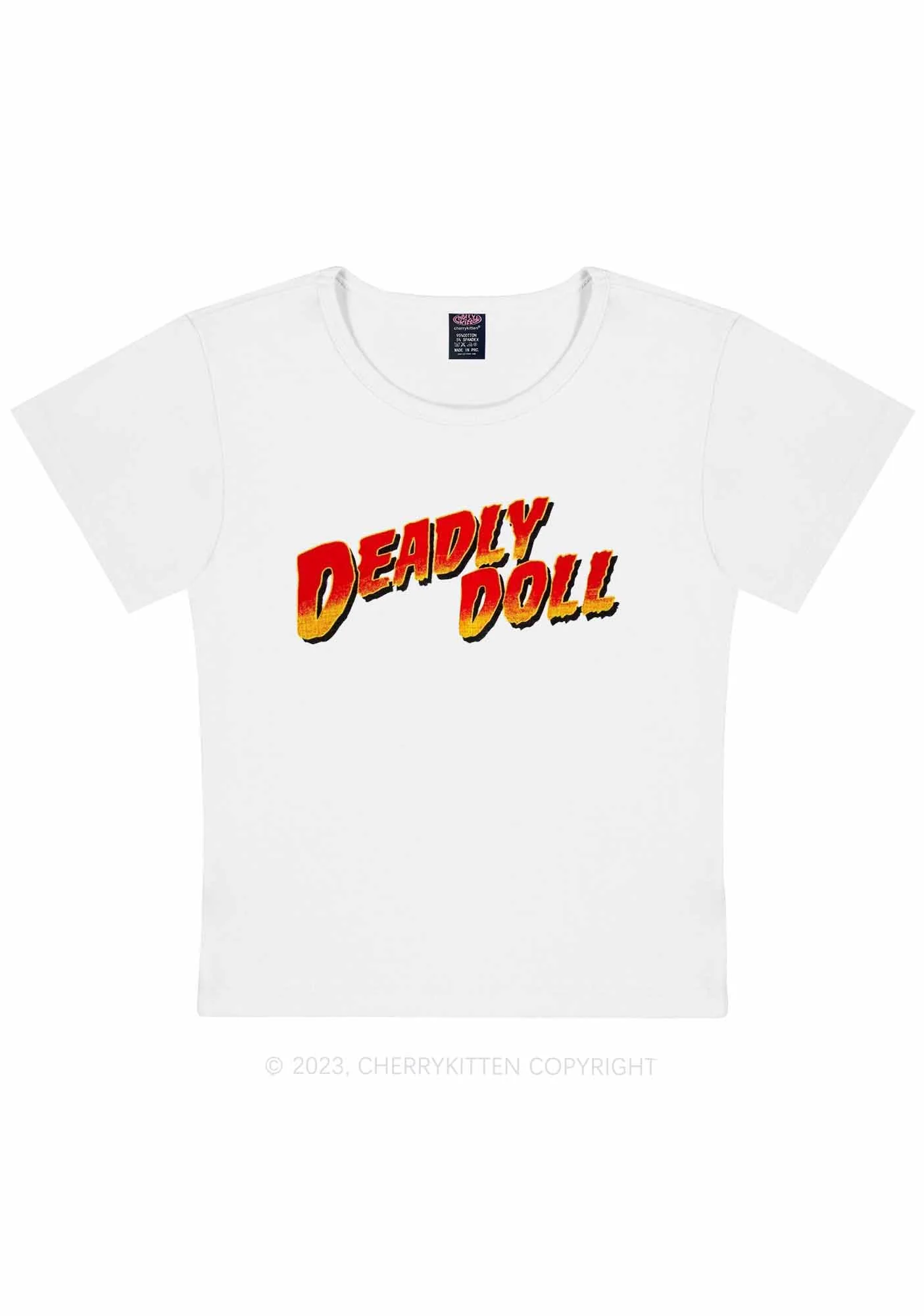 Curvy Deadly Doll Y2K Baby Tee Cherrykitten - Image 2