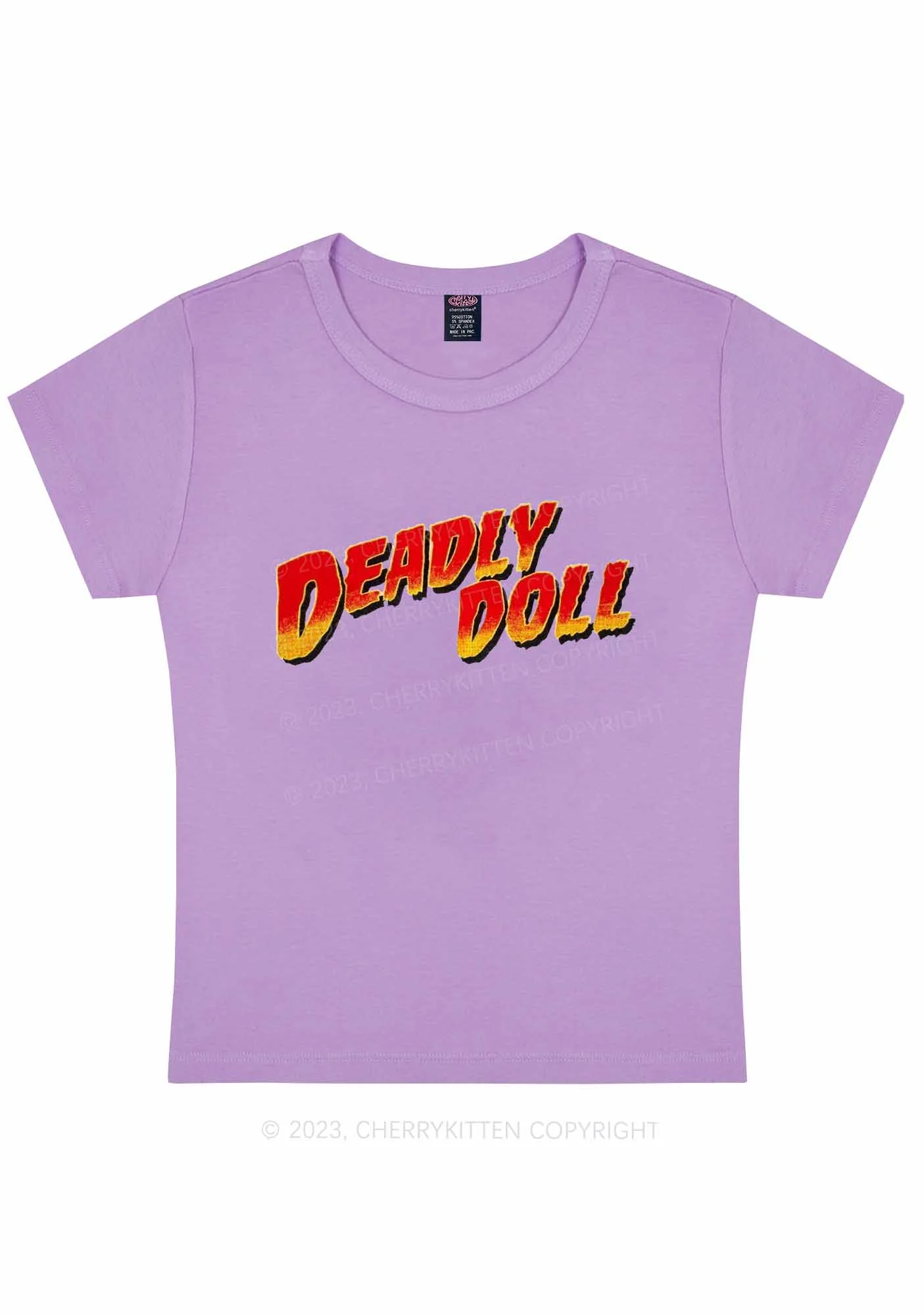 Curvy Deadly Doll Y2K Baby Tee Cherrykitten - Image 4