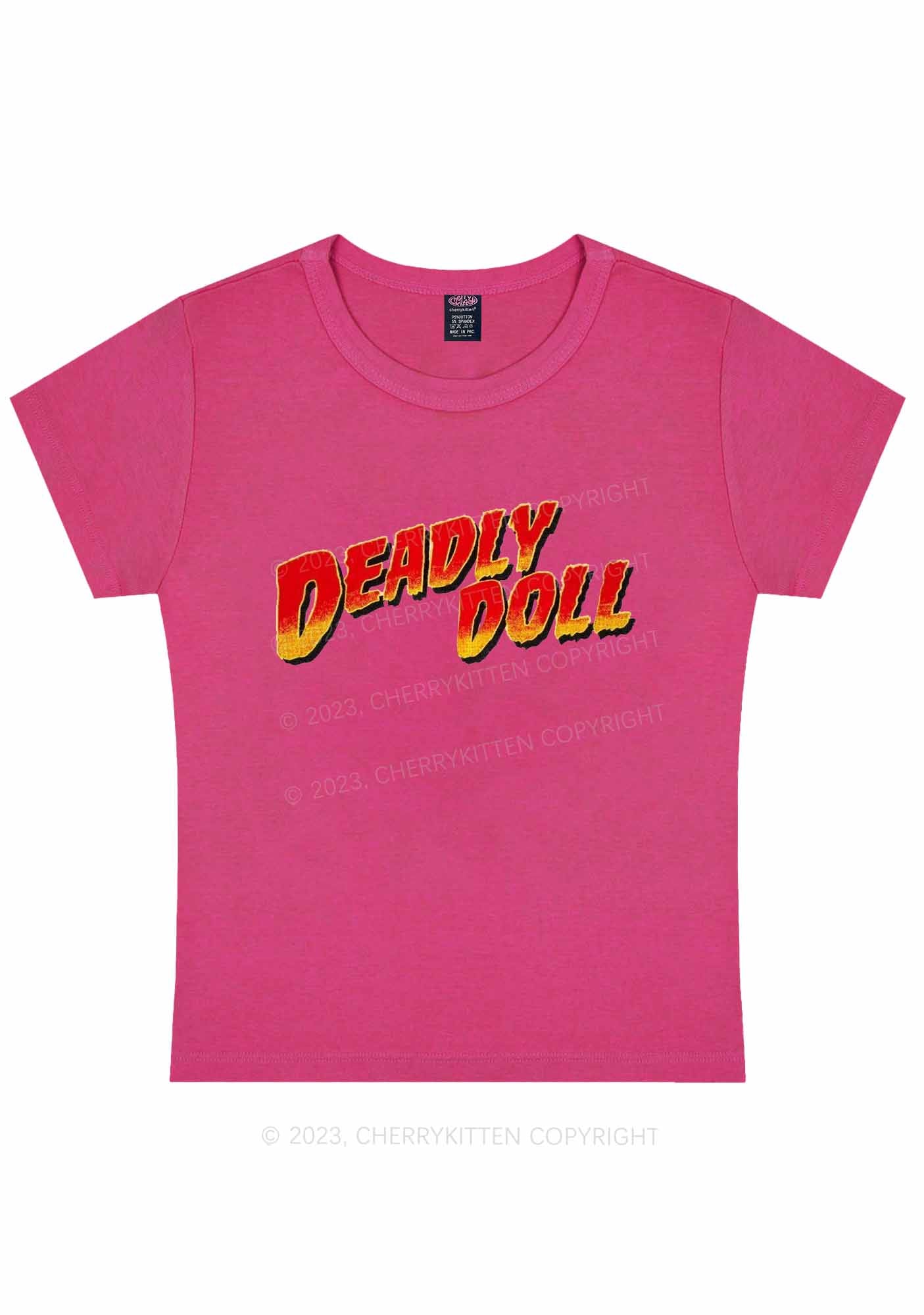 Curvy Deadly Doll Y2K Baby Tee Cherrykitten - Image 5