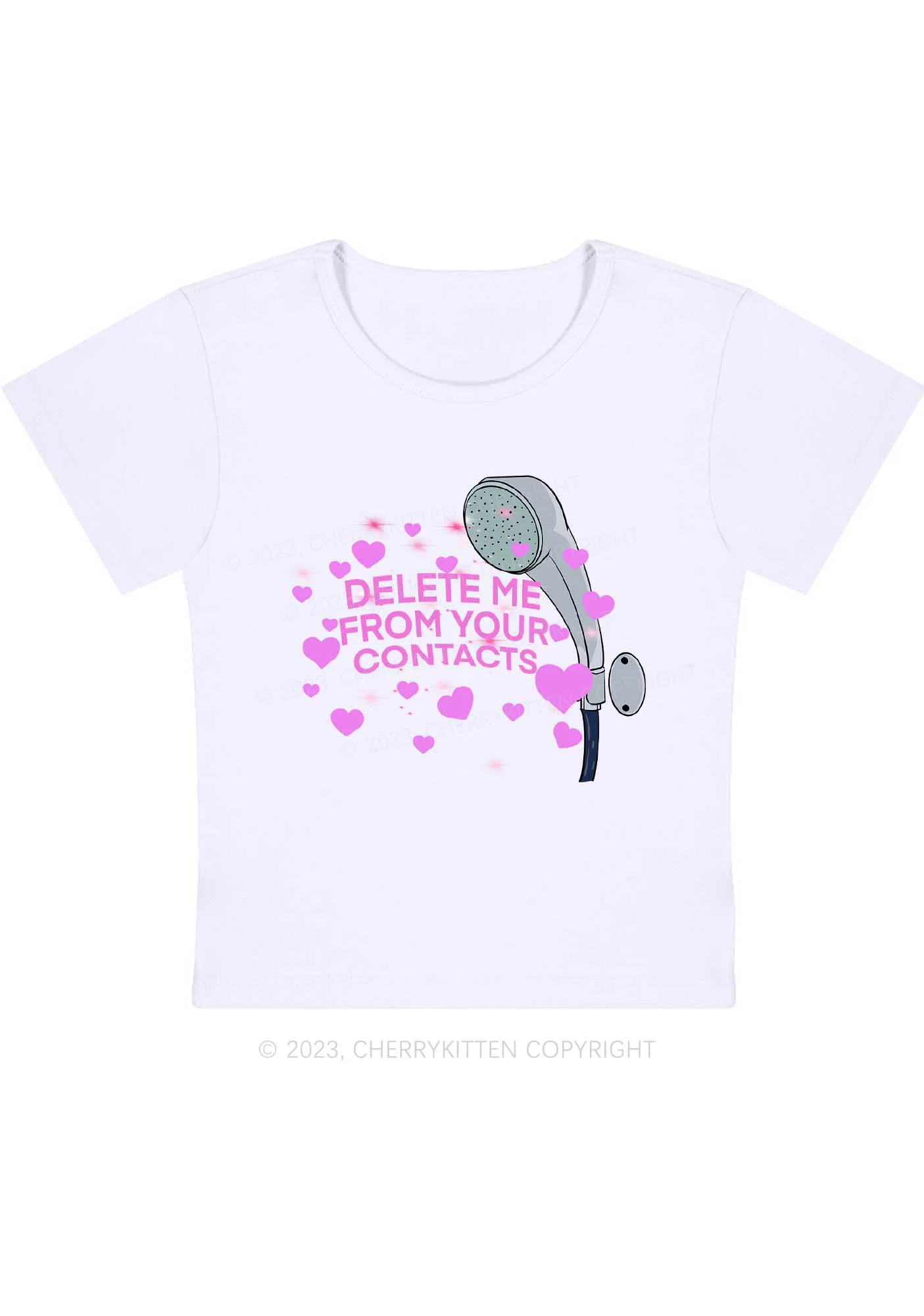 Curvy Delete Me From Your Contacts Y2K Baby Tee Cherrykitten - Image 3