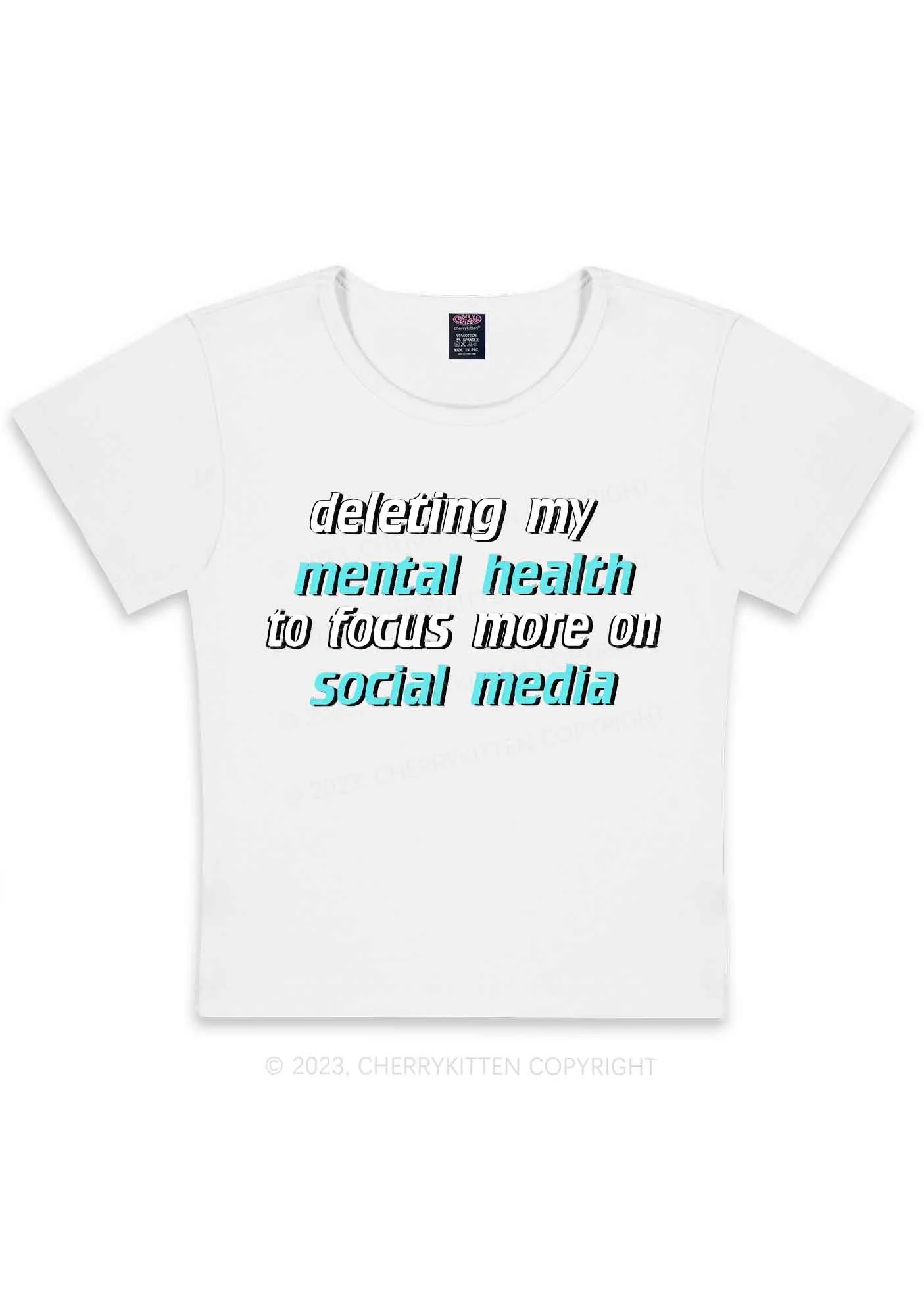 Curvy Deleting My Mental Health Y2K Baby Tee Cherrykitten - Image 3