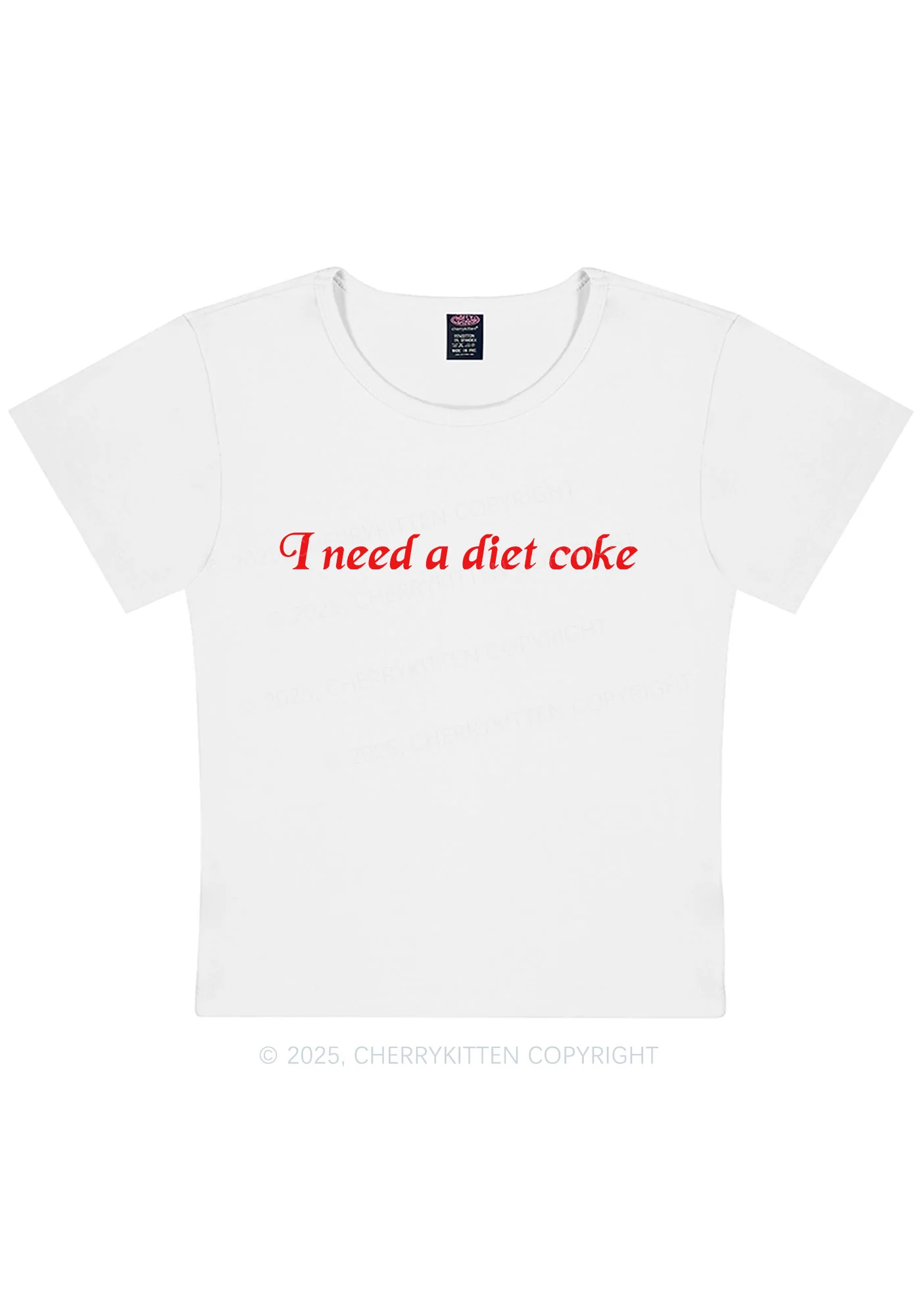 Curvy Diet Coke Y2K Baby Tee Cherrykitten - Image 2