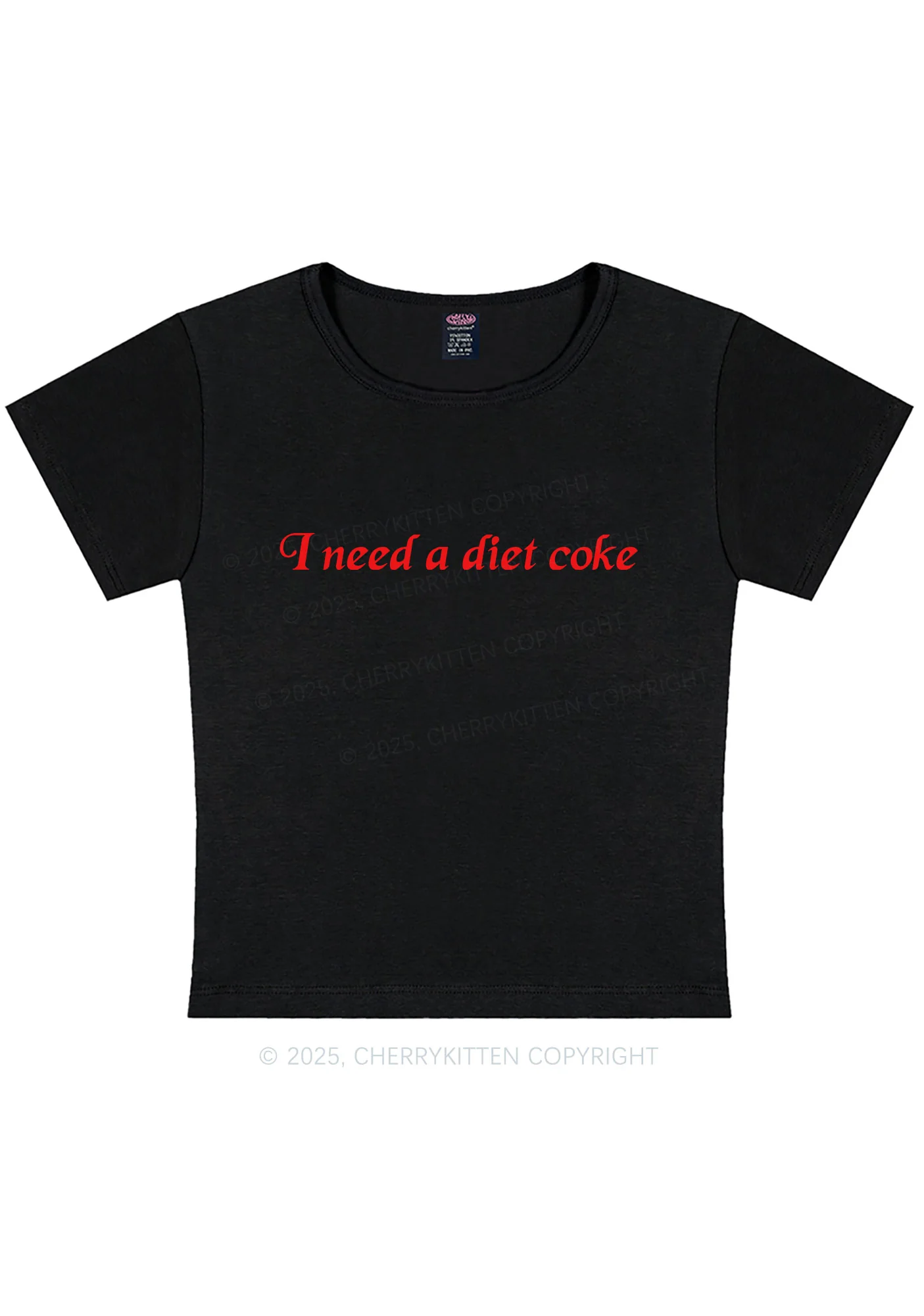 Curvy Diet Coke Y2K Baby Tee Cherrykitten - Image 3