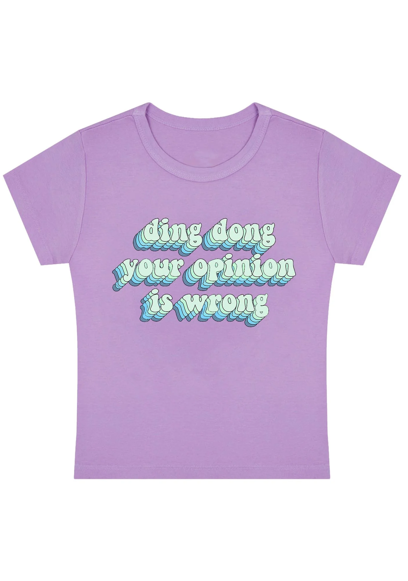 Curvy Ding Dong Your Opinion Is Wrong Baby Tee - Image 5