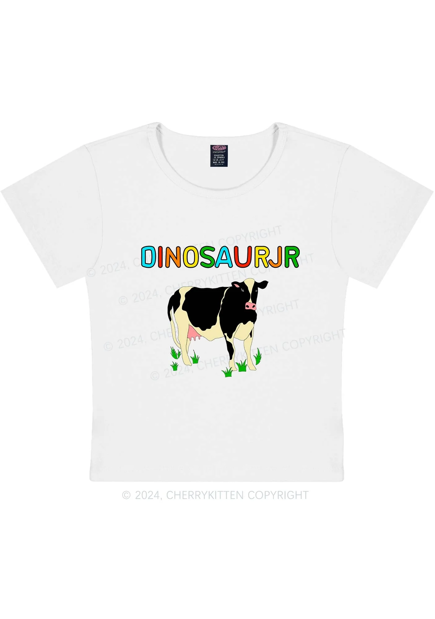 Curvy Dinosaur JR Y2K Baby Tee Cherrykitten - Image 2