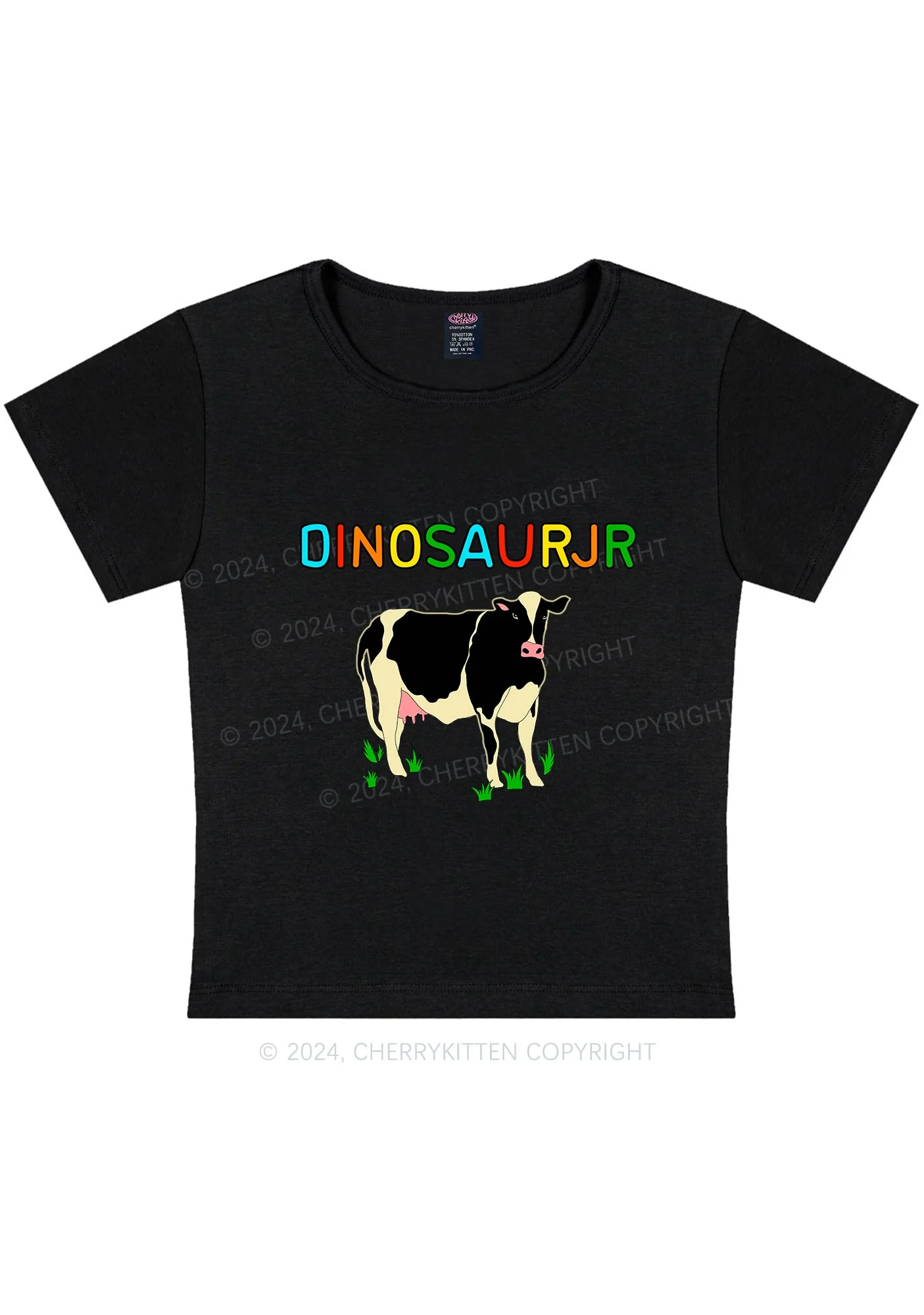 Curvy Dinosaur JR Y2K Baby Tee Cherrykitten - Image 3