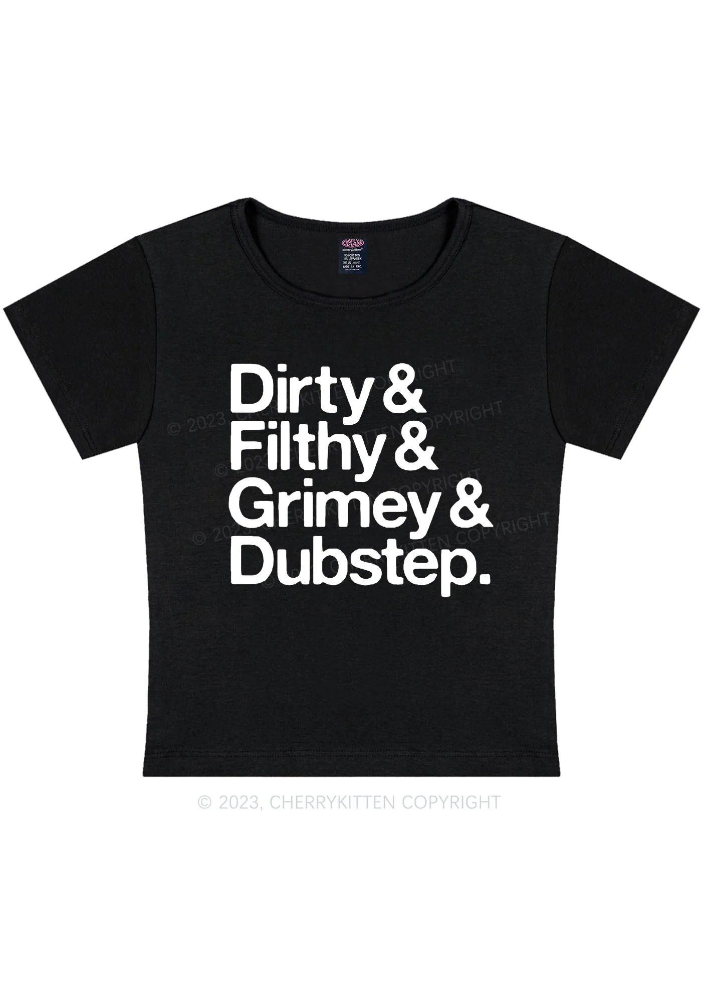 Curvy Dirty Dubstep Y2K Baby Tee Cherrykitten - Image 3