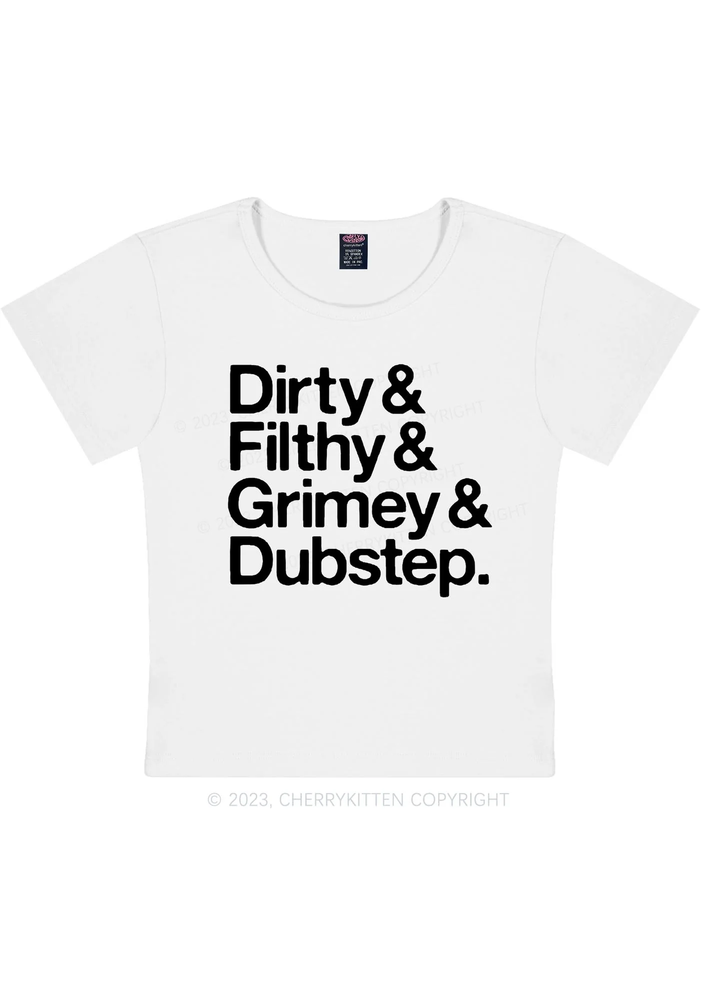 Curvy Dirty Dubstep Y2K Baby Tee Cherrykitten - Image 4