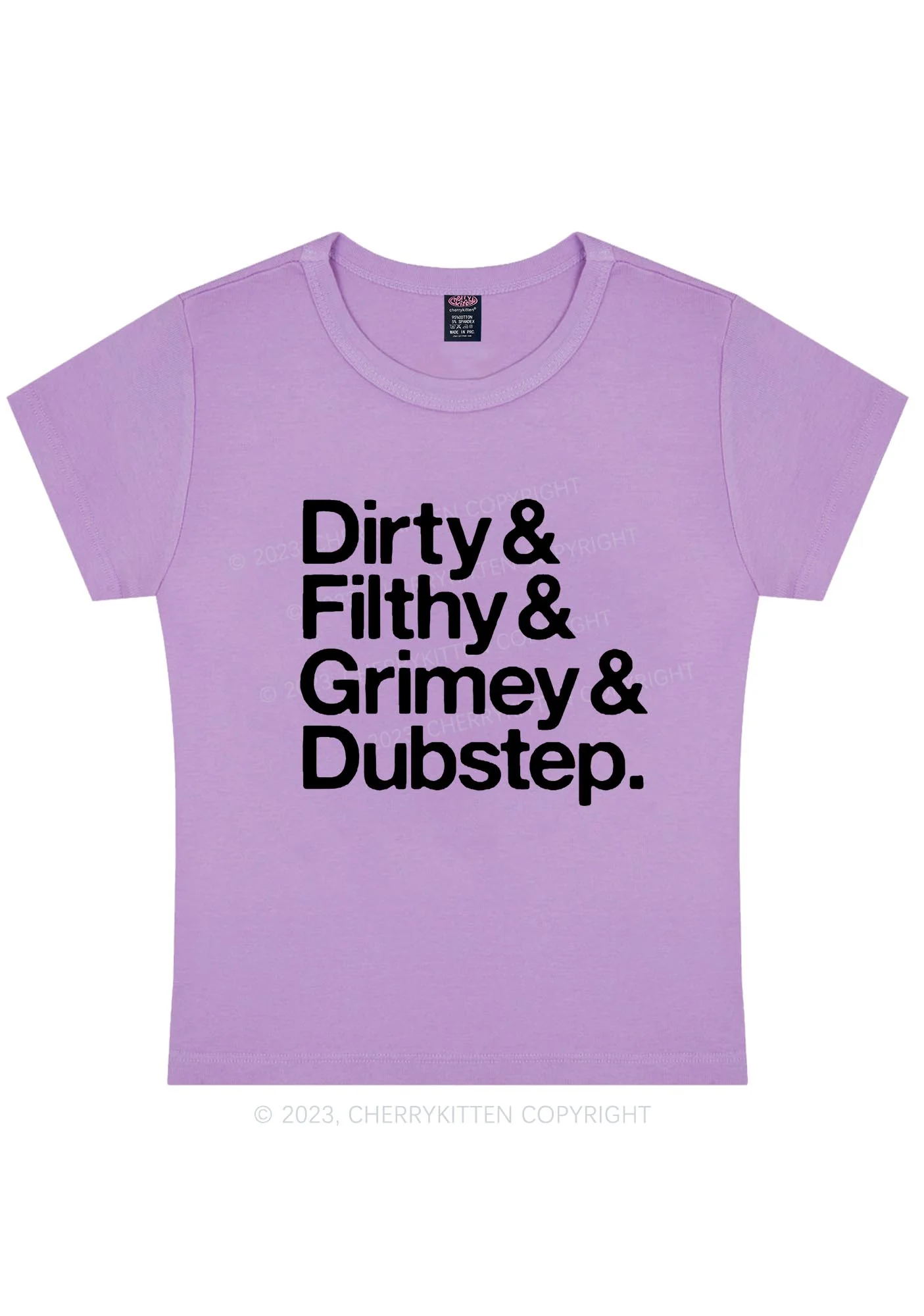 Curvy Dirty Dubstep Y2K Baby Tee Cherrykitten - Image 5