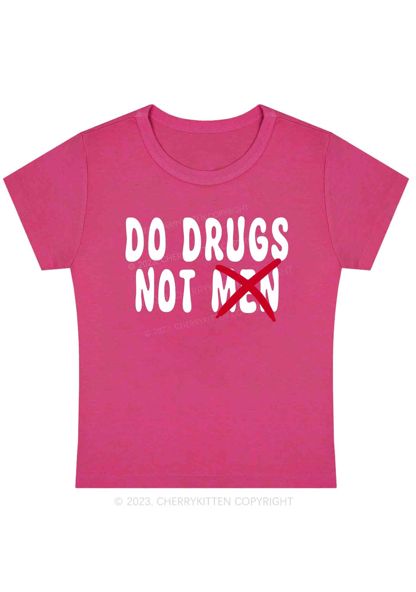 Curvy Do Drxgs Not Men Baby Tee Cherrykitten - Image 5