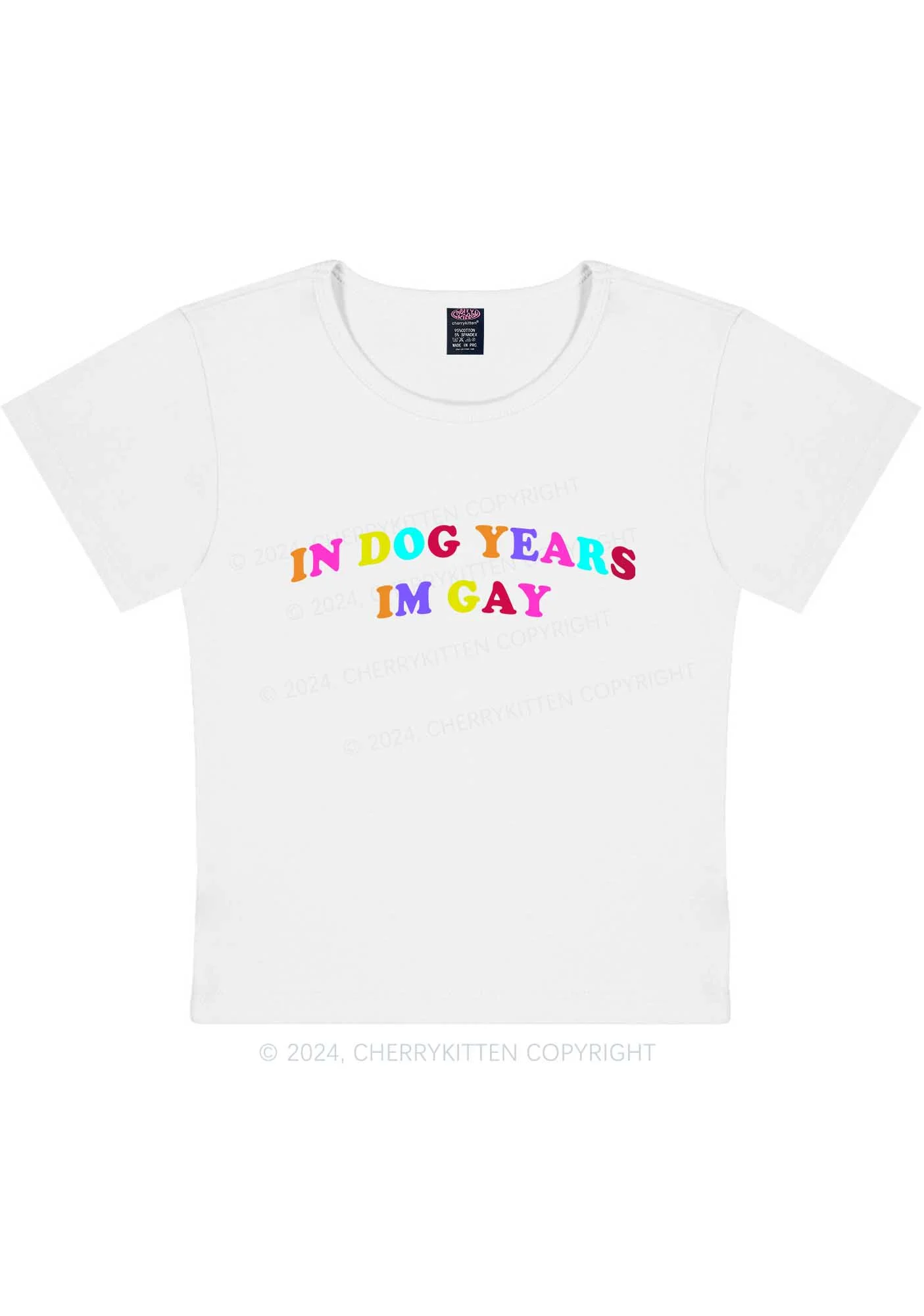 Curvy Dog Years Gay Y2K Baby Tee Cherrykitten - Image 3