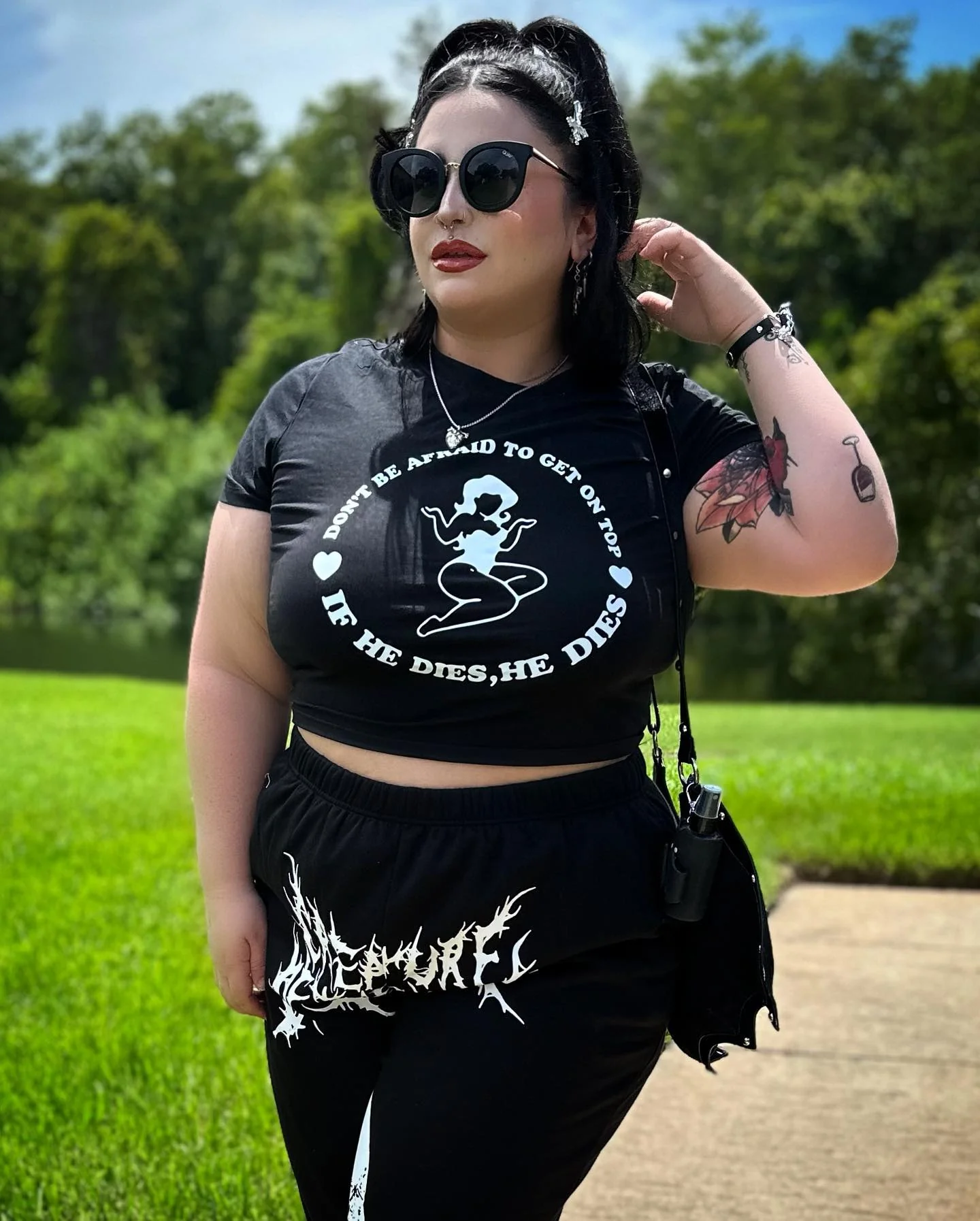 Curvy Don't Be Afraid To Get On Top Baby Tee - Image 2