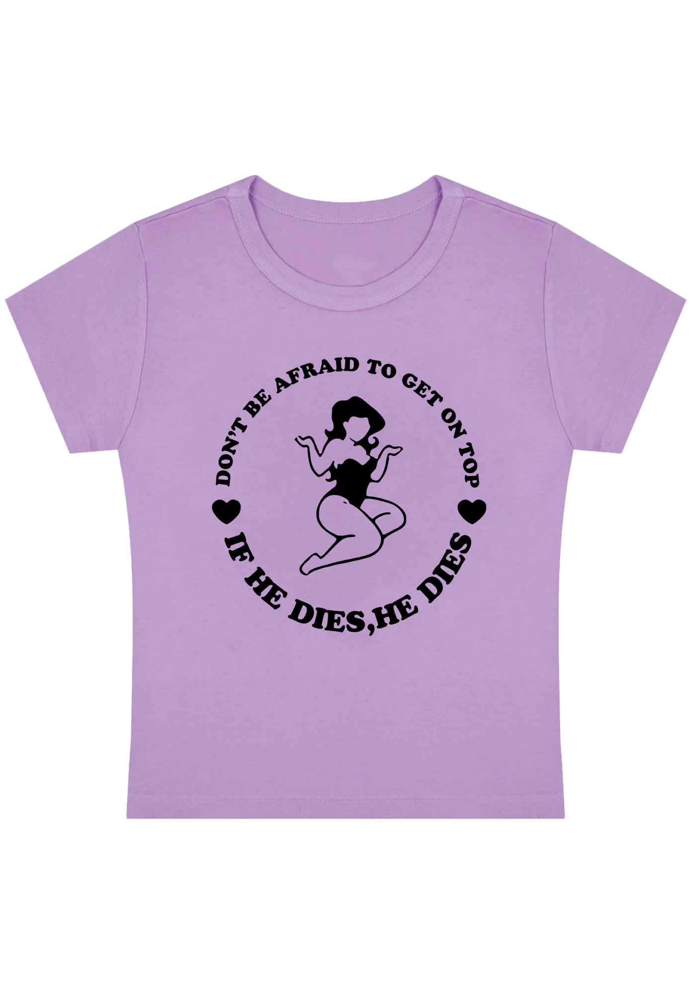 Curvy Don't Be Afraid To Get On Top Baby Tee - Image 5