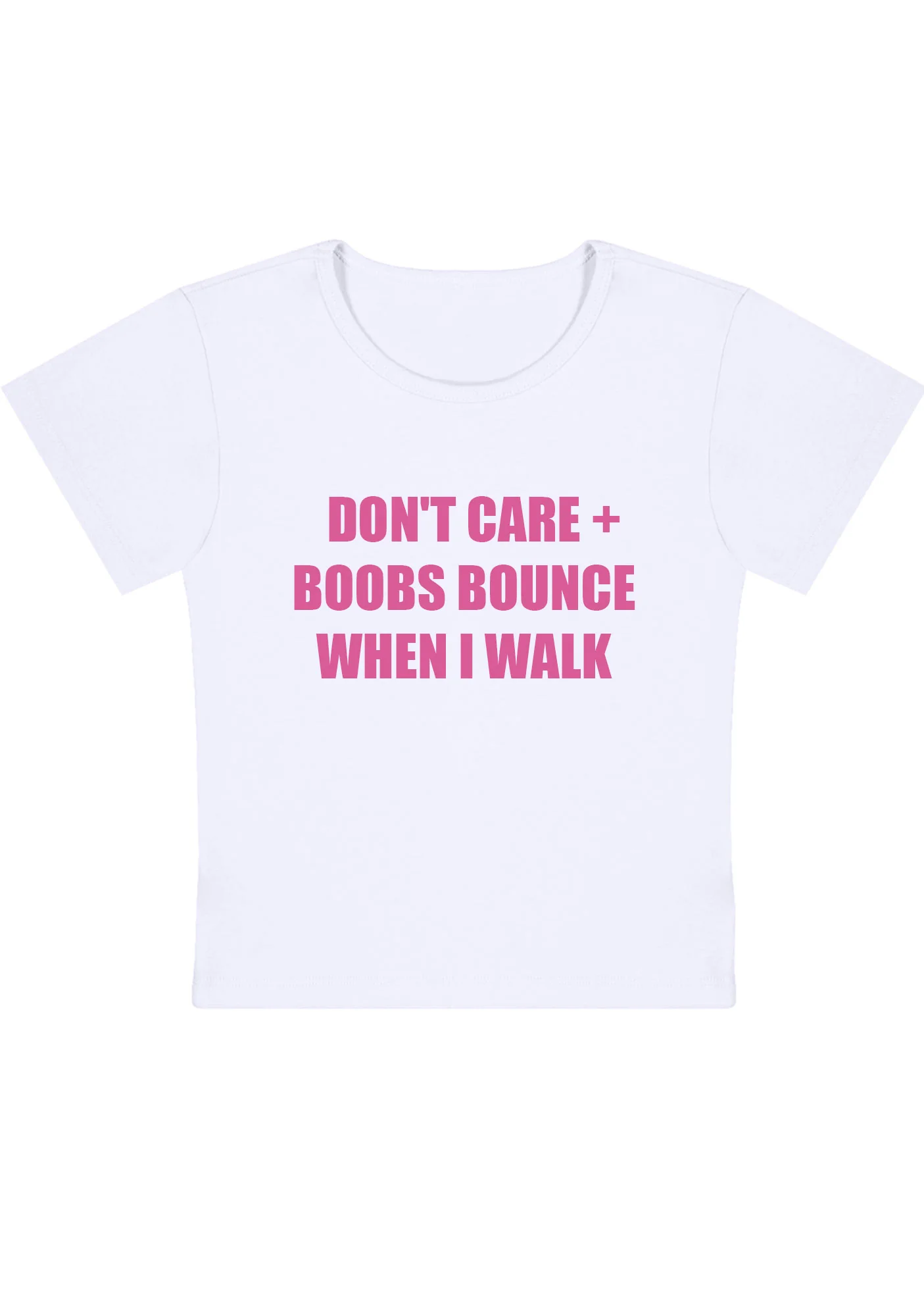 Curvy Don't Care Bxxbs Bounce When I Walk Baby Tee - Image 2