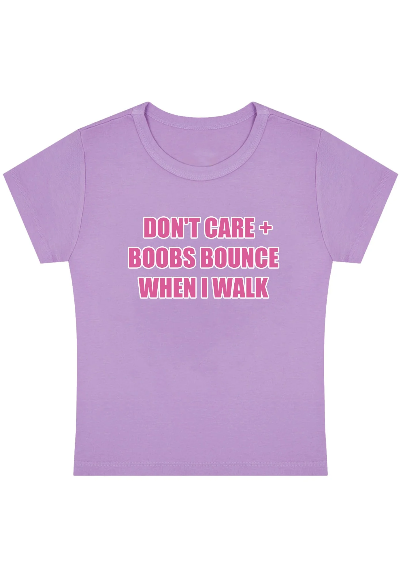 Curvy Don't Care Bxxbs Bounce When I Walk Baby Tee - Image 4